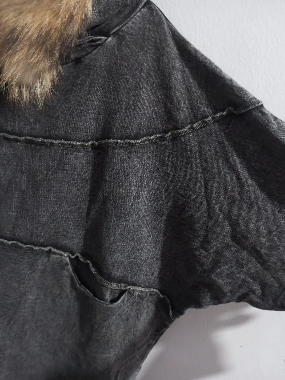 Japanese Brand pattern torso denim stretch fur hoodie Size US L / EU 52-54 / 3 - 5 Thumbnail
