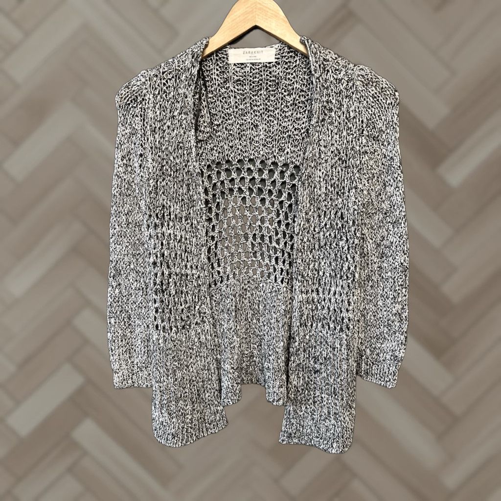 Zara Zara Cardigan Sweater Women's M Knit Open Front Gray Cable-Knit Solid Fall, Spring, Winter Ladies Cardigan Open Front Gray Knit Zara Sweater M Womens Size M / US 6-8 / IT 42-44 - 1 Thumbnail