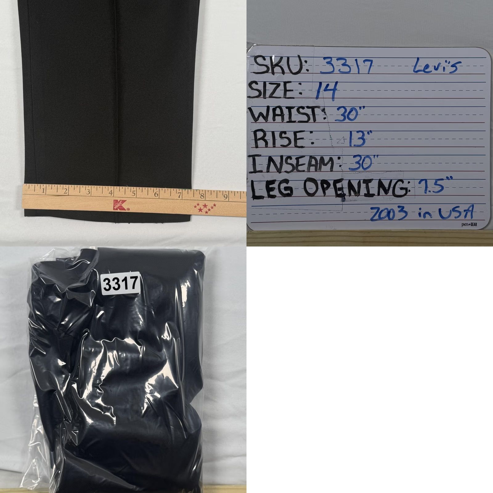 Levi's VINTAGE Levi's Dress Pants Women 14 Straight Leg Black Twill High Rise Career Workwear United States Pants Size 36" / US 14 / IT 50 - 8 Thumbnail