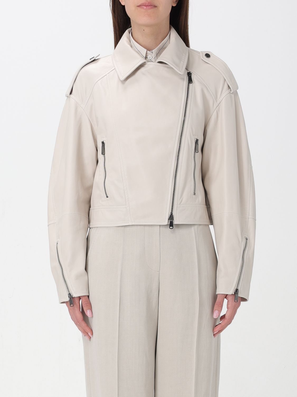 image of Brunello Cucinelli Jacket Woman White, Women's (Size Medium)