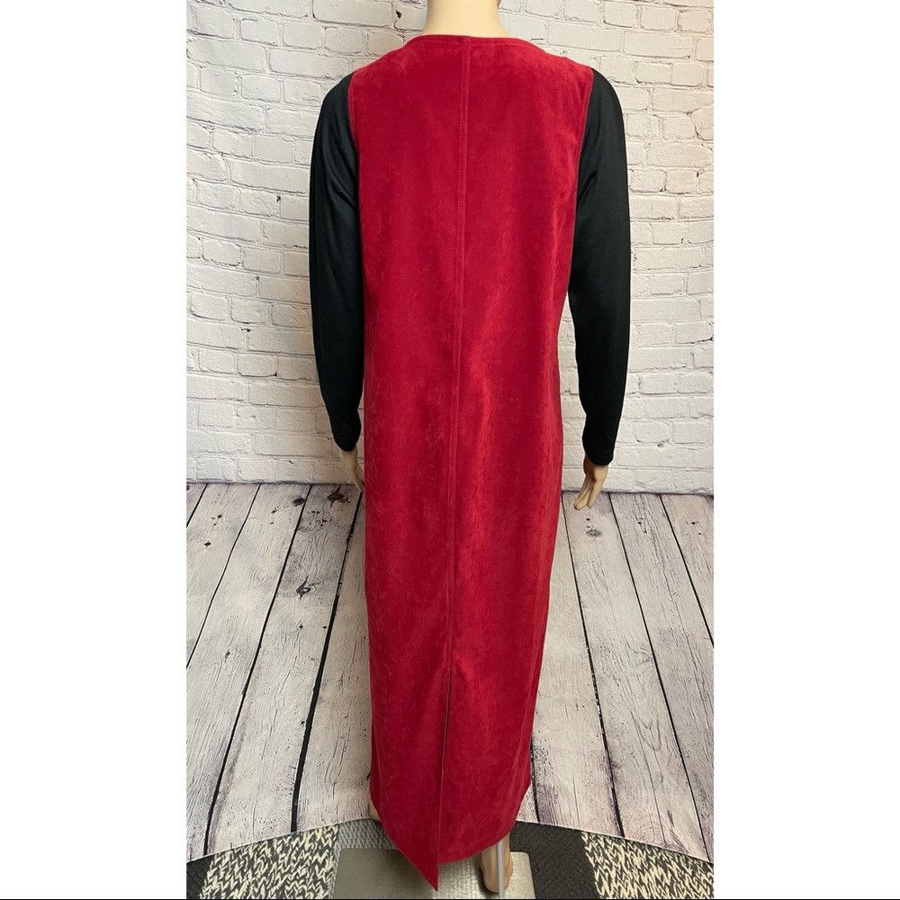 Other Karin Stevens Long Sleeve Maxi Red Dress With Giraffe Appli Size L / US 10 / IT 46 - 4 Thumbnail
