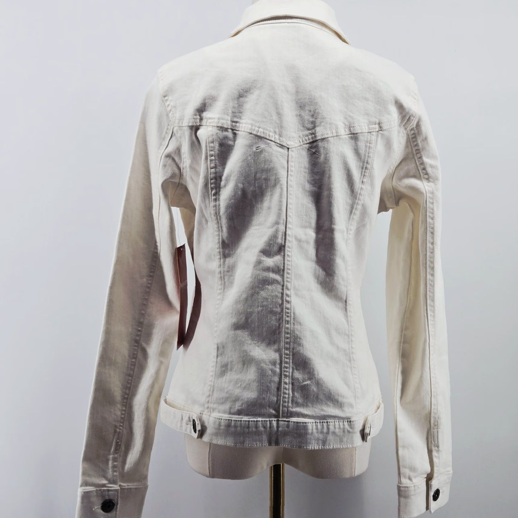 Wrangler Wrangler Jacket Womens M White Denim Cotton Blend Slim Collared Button Size M / US 6-8 / IT 42-44 - 5 Thumbnail