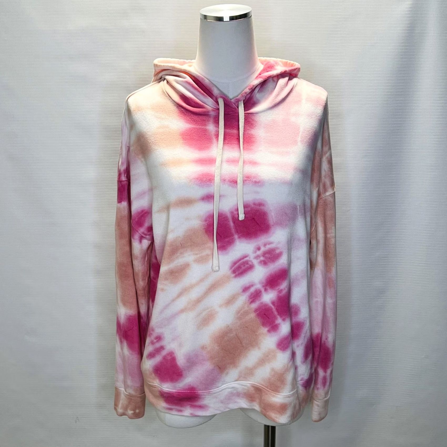 Sundry Sundry Hoodie Womens Size 2 Pink White Tie Dye Pullover Sweatshirt Made USA Cozy Pullover Hooded Long Sleeve Tie Dye Sweatshirt Women's 2 XS-Plus? Size XS / US 0-2 / IT 36-38 - 2 Thumbnail