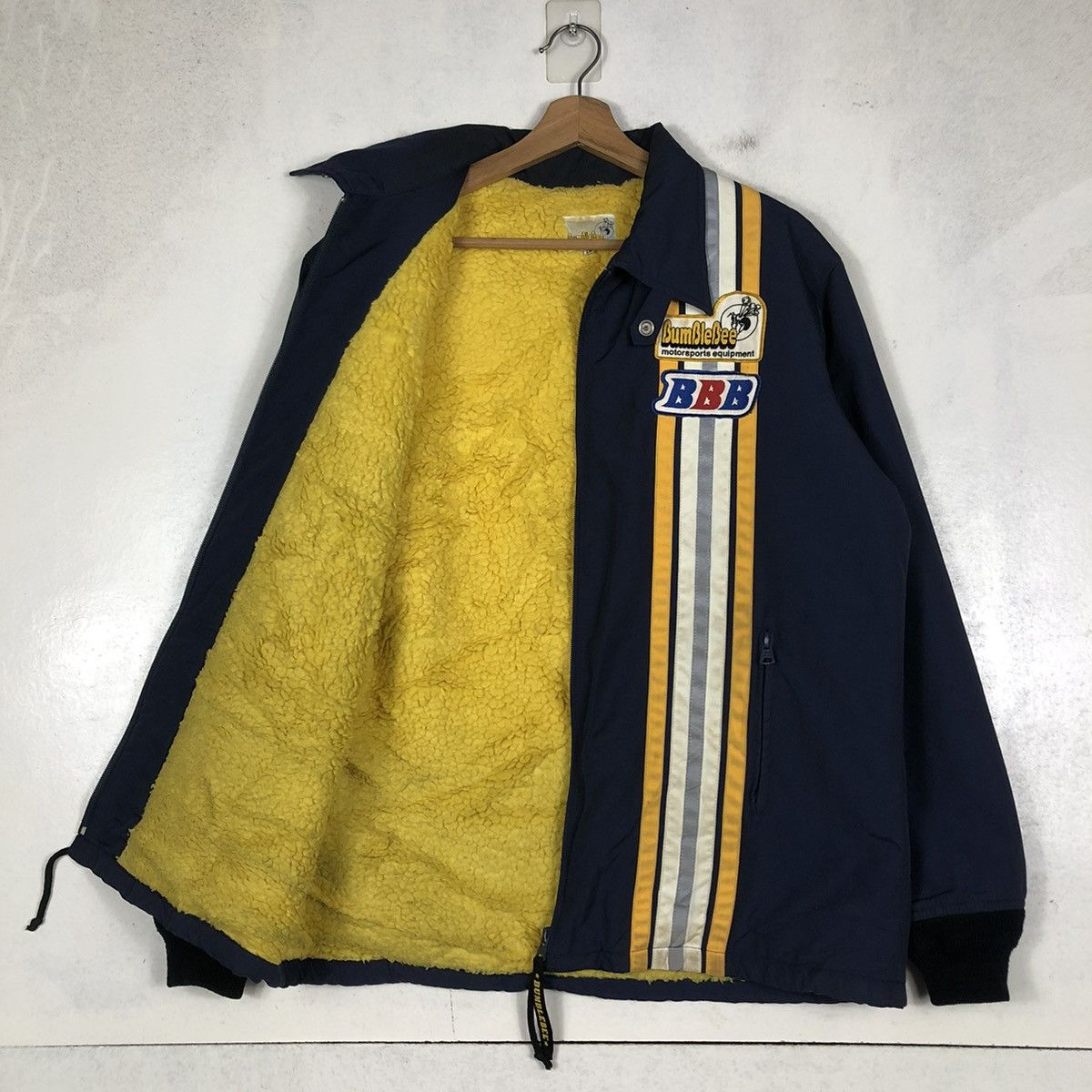 Japanese Brand 📌VINTAGE BOMBER BIKER JACKET BUMBLEBEE RACING CLUB USA Size US L / EU 52-54 / 3 - 12 Thumbnail
