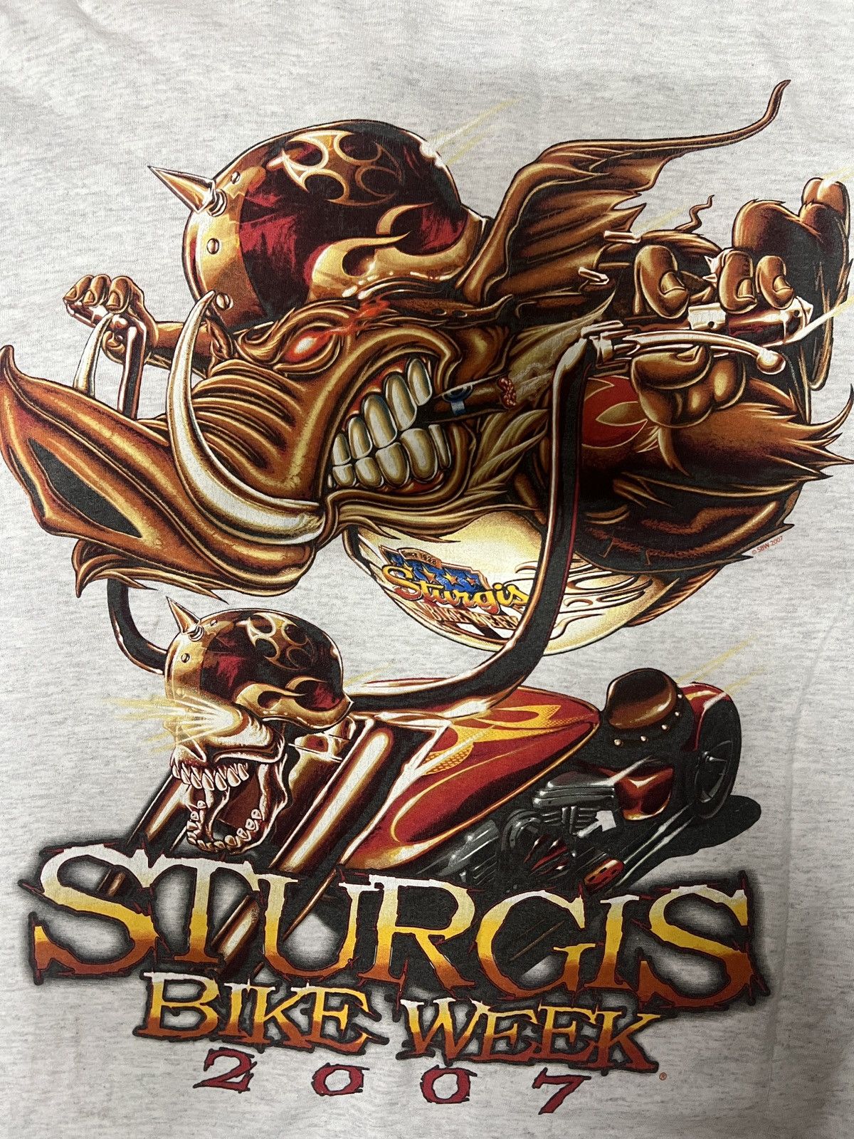 Vintage Vintage Sturgis Rally tee. White Sturgis tee. Long-sleeve Size US XL / EU 56 / 4 - 7 Thumbnail
