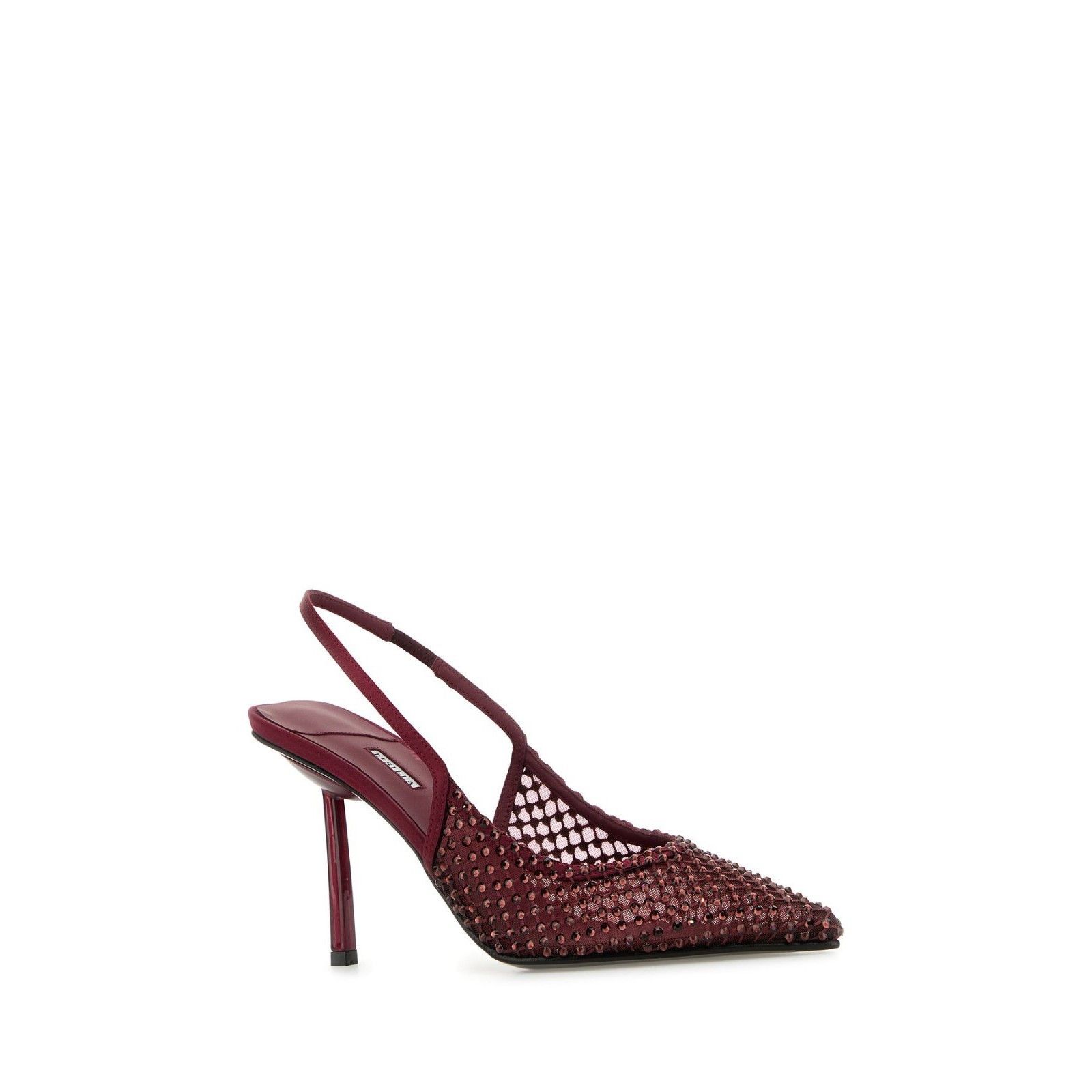 LE SILLA Gilda Rhinestone Jewel Red Mesh 85mm Heel Pumps New