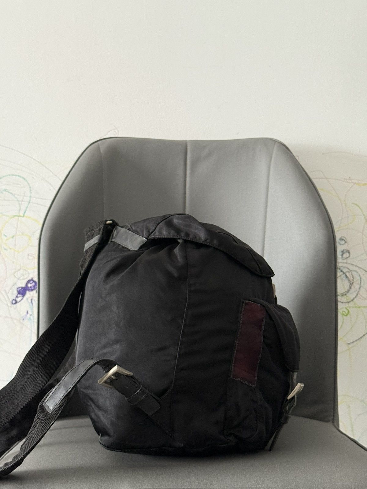 Prada Vintage Prada Black Large Backpack Size ONE SIZE - 4 Thumbnail