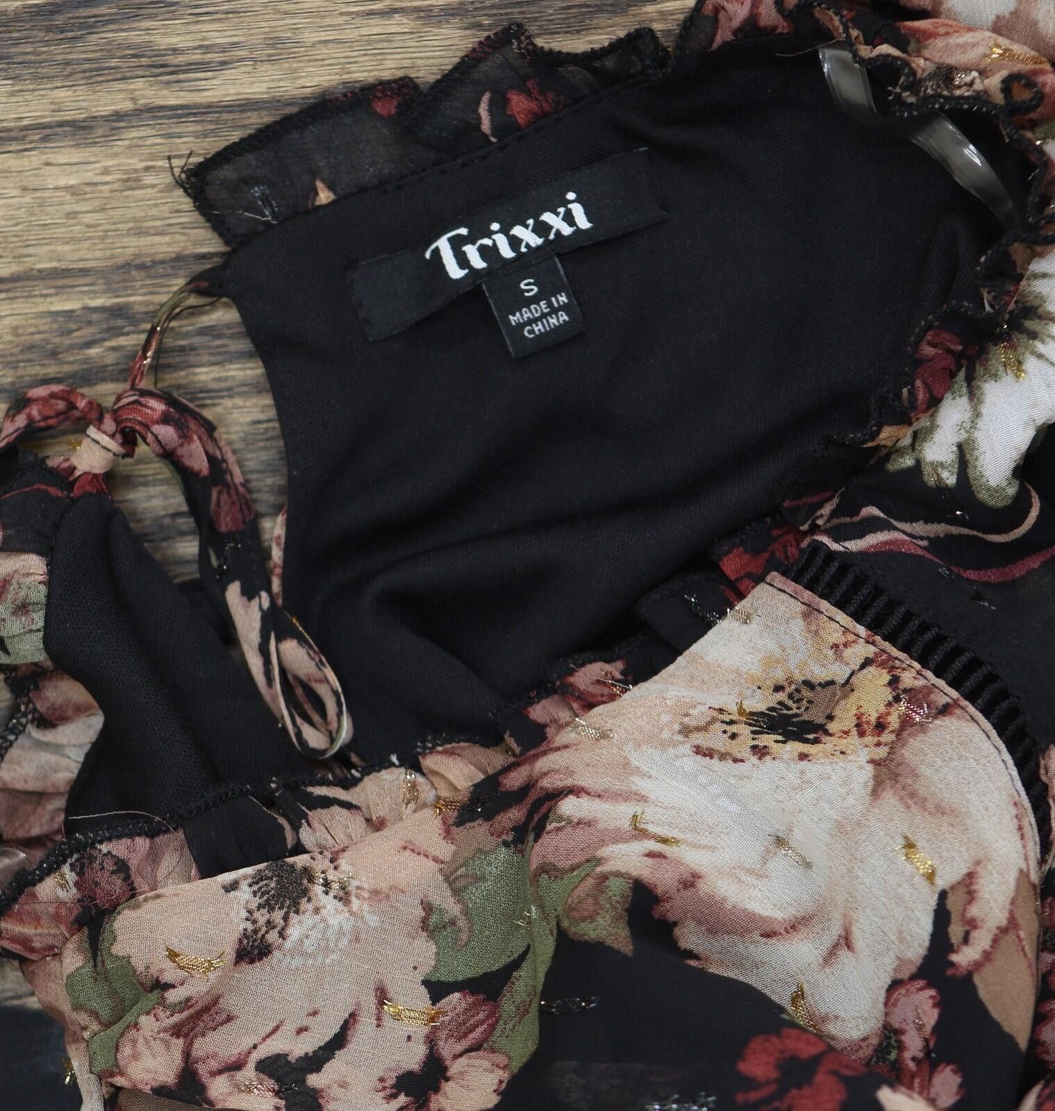 Other Nwt Trixxi Short Ruffle Sleeve Dress Multi Floral Black S Size S / US 4 / IT 40 - 4 Thumbnail