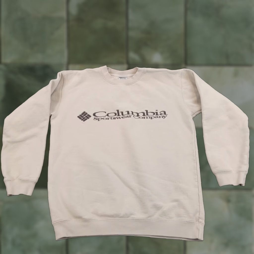 Vintage Columbia Youth Extra Large Beige Long Sleeve Pullover Sweatshirt Casual Cotton Size US XL / EU 56 / 4 - 1 Thumbnail