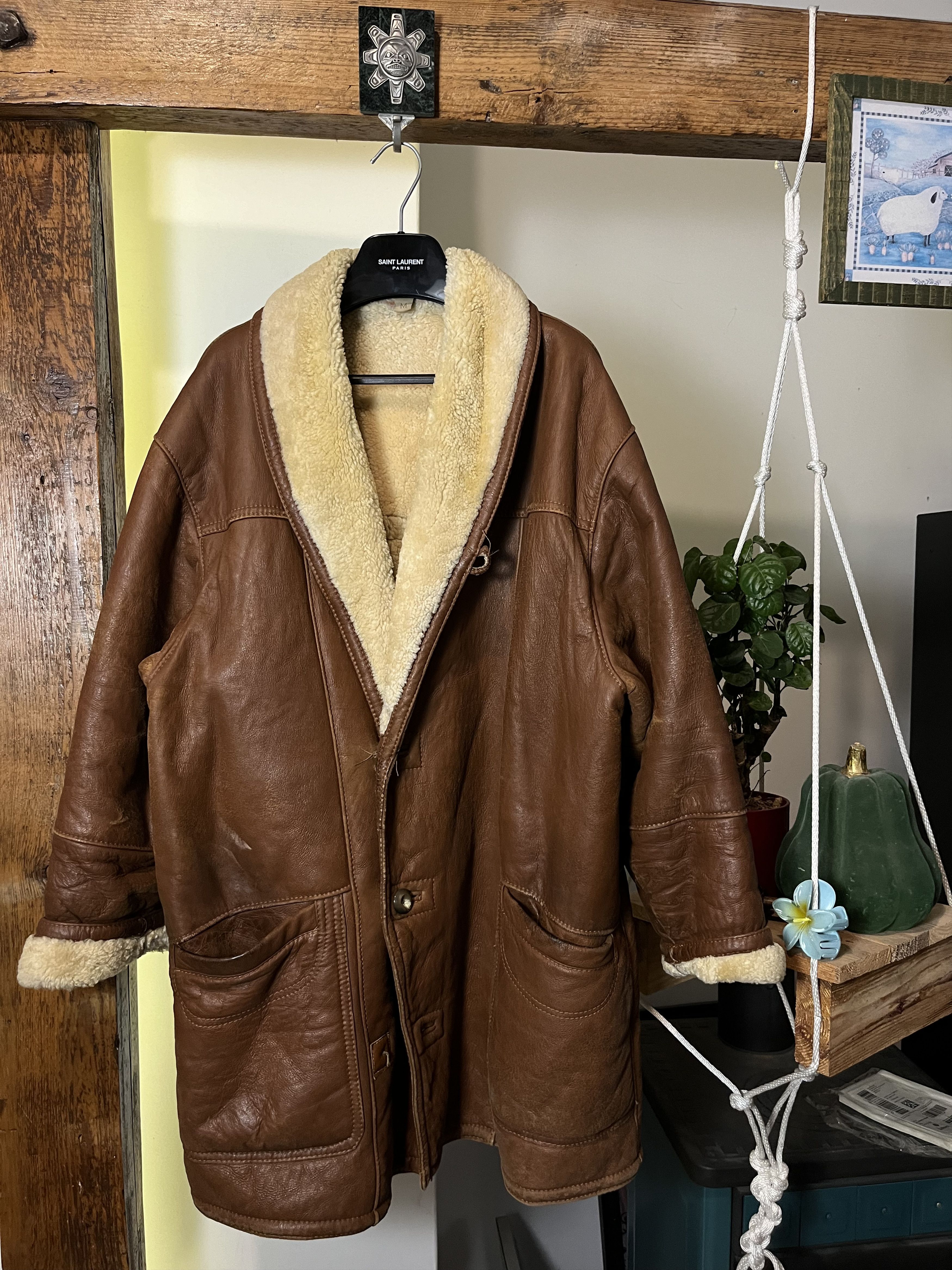 Other Vintage 80s Real Leather Wool Military Heavy Coat Size US M / EU 48-50 / 2 - 1 Thumbnail