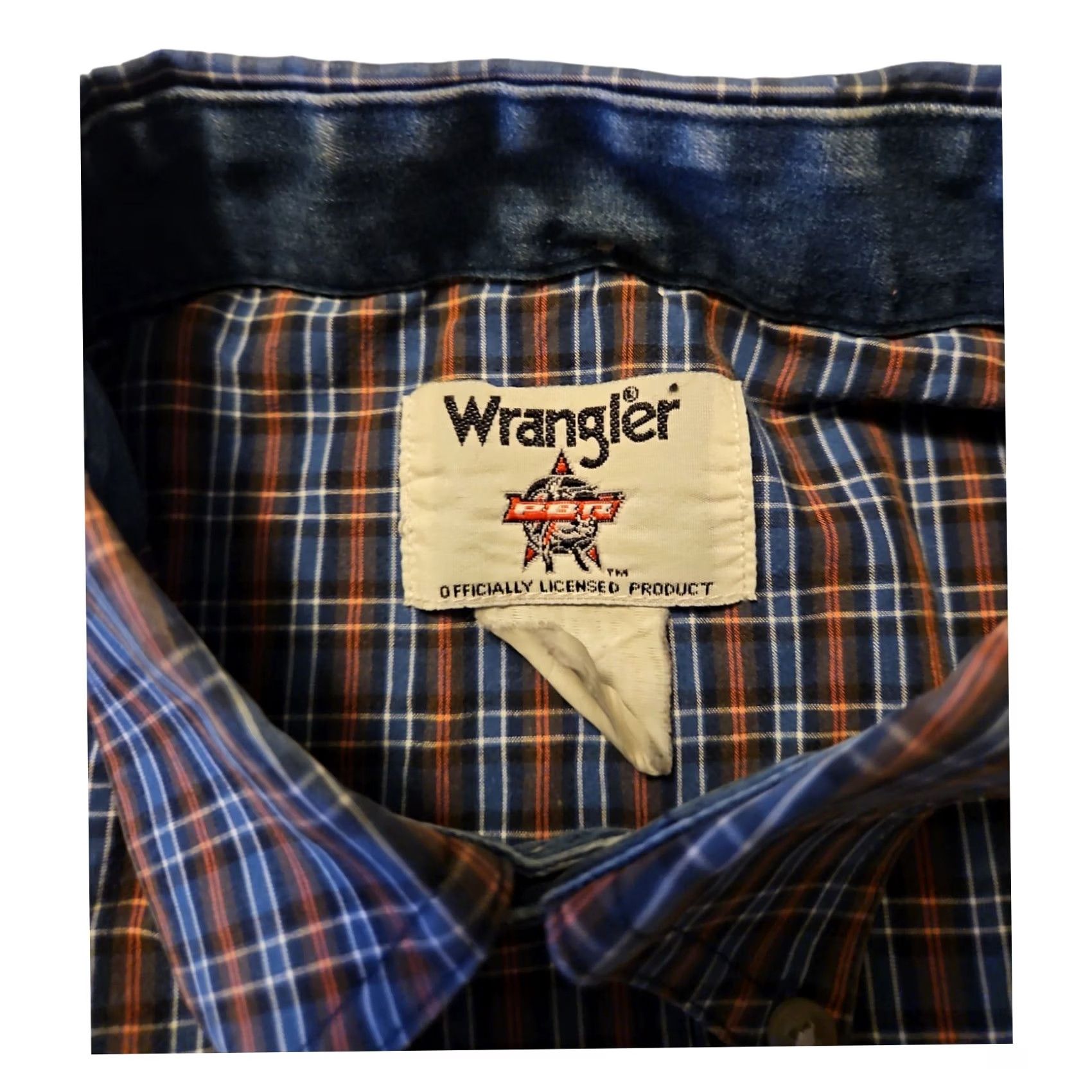 Wrangler Wrangler PBR Button-Down Shirt Long Sleeve Men's Large Plaid Western Cowboy Multicolor Embroidered Pockets Button-Up Casual" Size US L / EU 52-54 / 3 - 2 Thumbnail