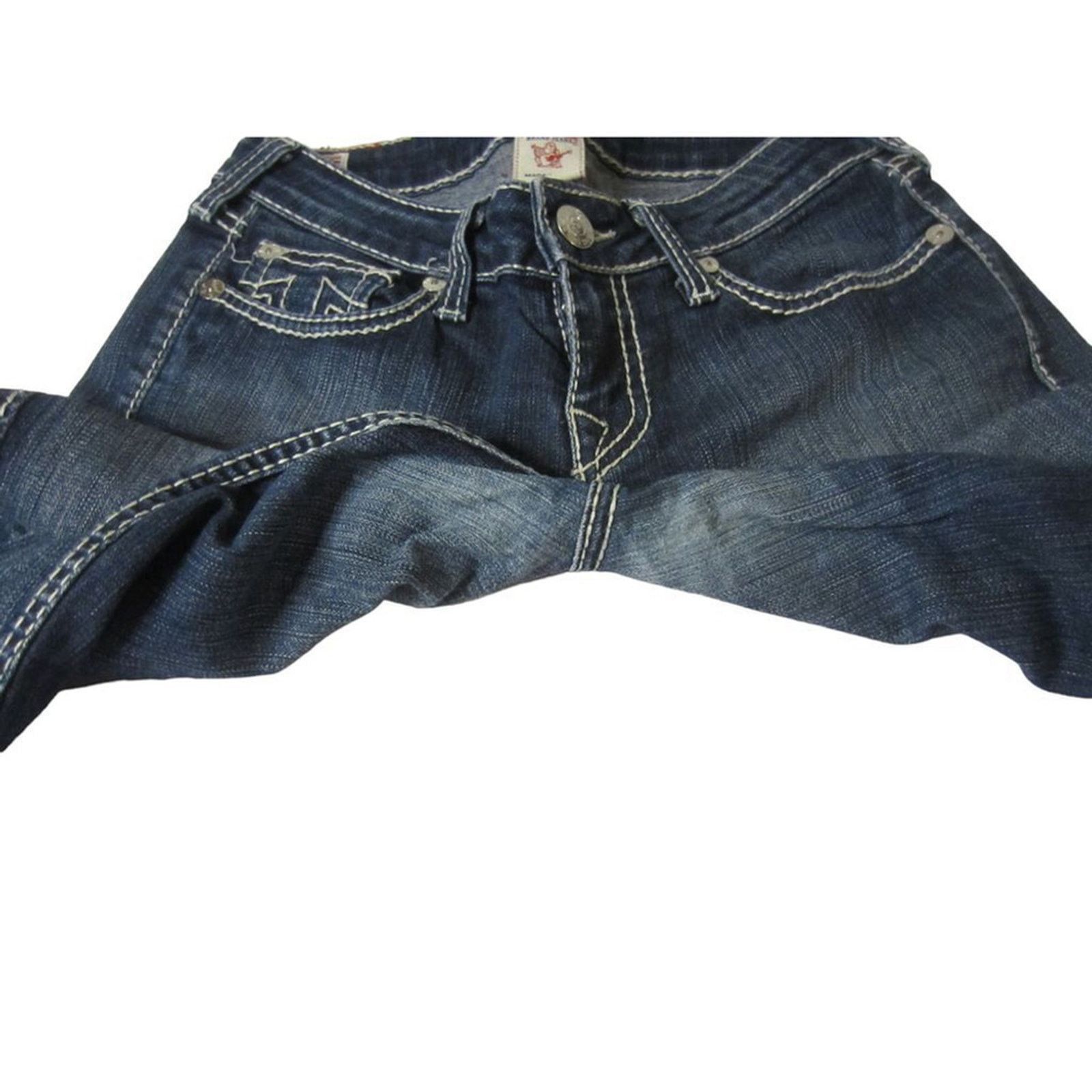 True Religion True Religion Blue Straight Leg Jeans 27 Stretch Denim Size 27" / US 4 / IT 40 - 3 Thumbnail