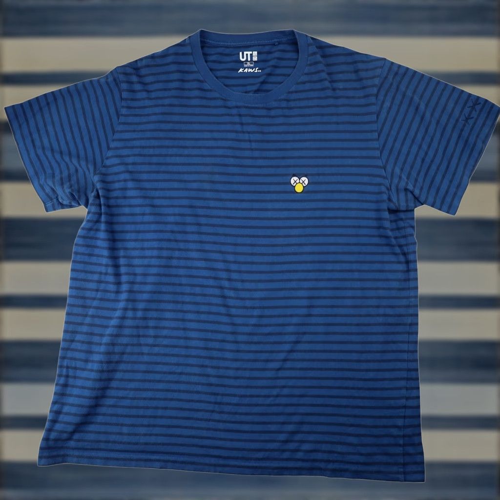 Uniqlo Uniqlo x Kaws Elmo Stripe T Shirt Blue XL Mens Reg Size Size US XL / EU 56 / 4 - 1 Thumbnail