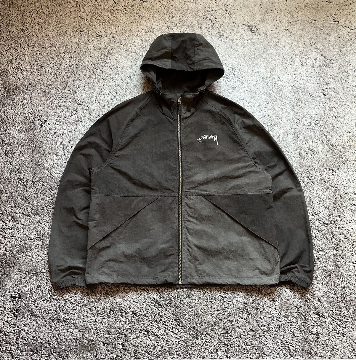 Stussy Stussy club jacket coated cotton brown sz large | Grailed
