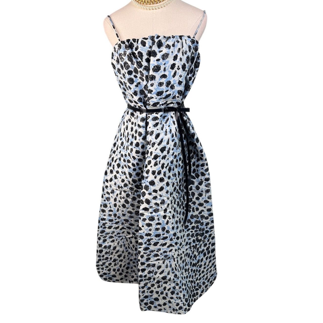 Ganni GANNI Jacquard Midi Dress Egret blue size 38 / M / US 6 NWT Size M / US 6-8 / IT 42-44 - 6 Thumbnail