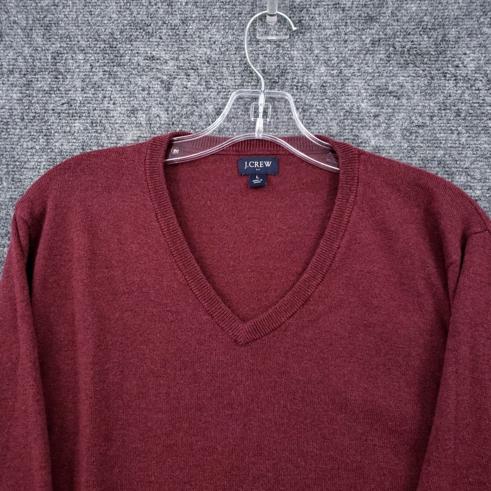 J.Crew J.Crew Sweater Mens L Red V-Neck Long Sleeves Knit Cotton Wool Pullover Slim-Knit Shirt Mens Size US L / EU 52-54 / 3 - 5 Thumbnail