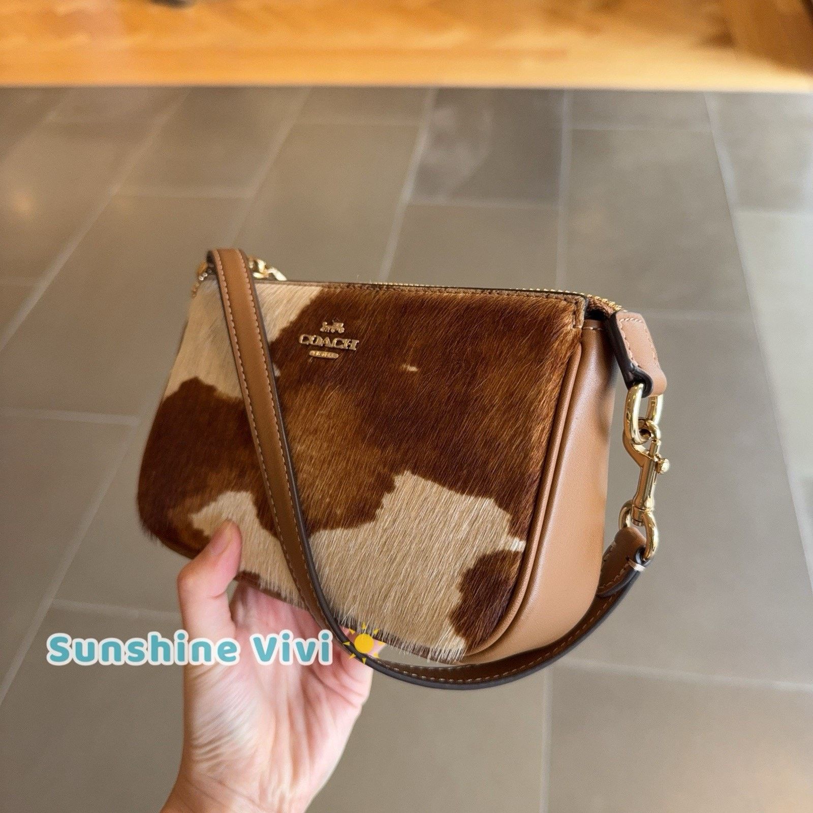 Coach NWT Coach Nolita 19 In Haircalf Cow CDW34 cow haircalf/Gold Size ONE SIZE - 2 Thumbnail