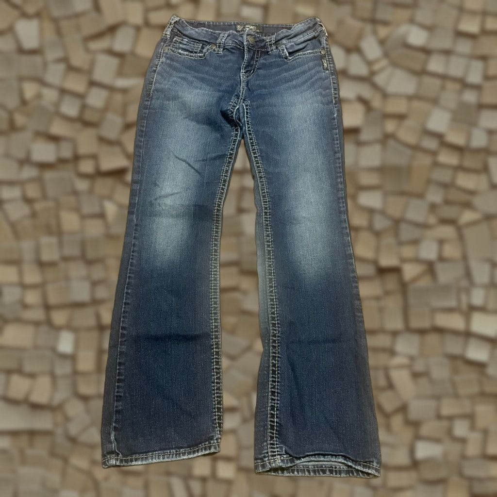 Silver Jeans Co. Silver Jeans Womens Jeans 29/31 Blue Denim Dark Wash SUKI Mid Slim Boot Size 29" - 1 Thumbnail