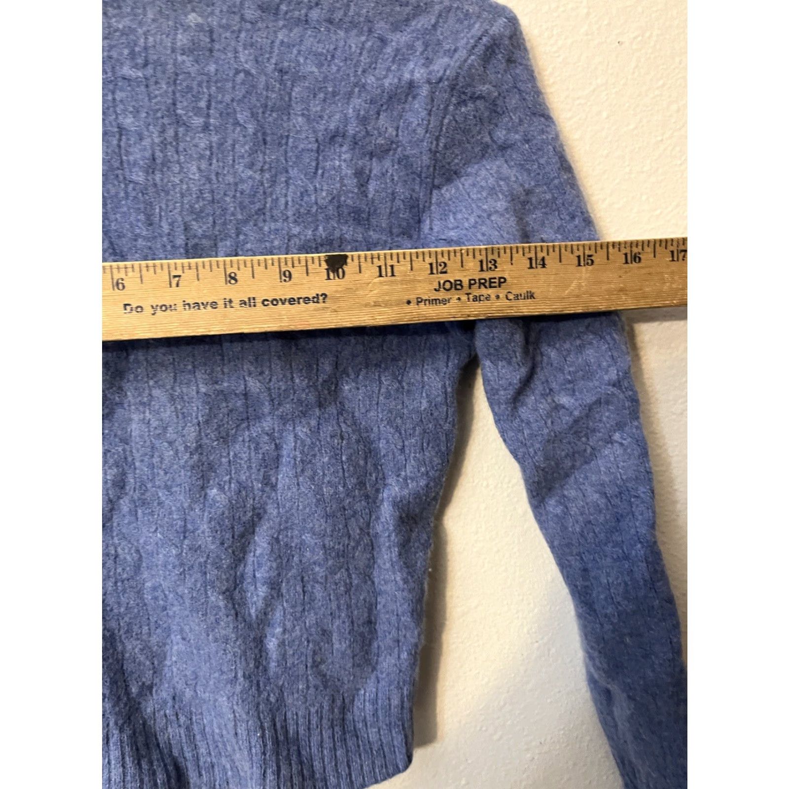 Polo Ralph Lauren Ralph Lauren Sport Sweater Womens Large Blue Cable-Knit V-Neck 100% Merino Wool Pullover Adult Regular Shirt/Top Size L / US 10 / IT 46 - 4 Thumbnail