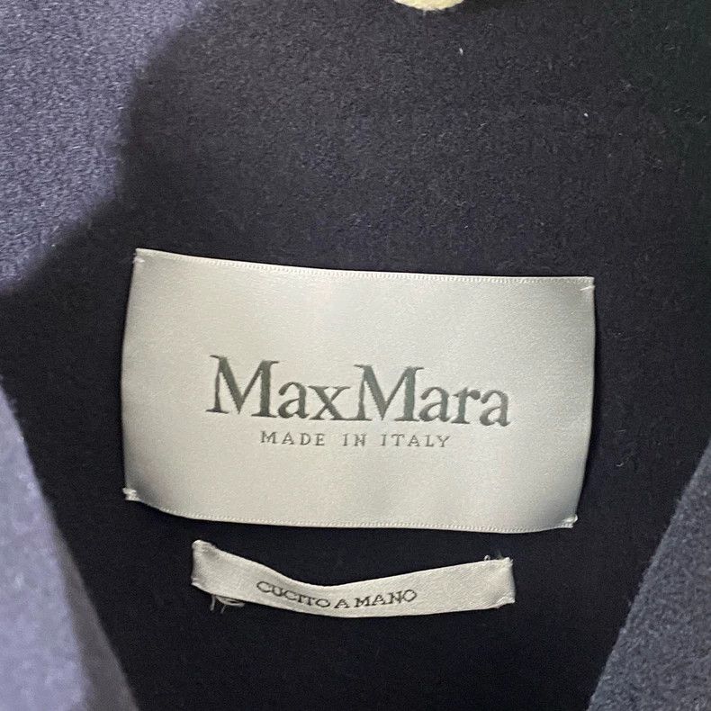 Max Mara Max Mara Mainline Midnight Blue Belted Lapel Wool Cape Size M / US 6-8 / IT 42-44 - 3 Thumbnail