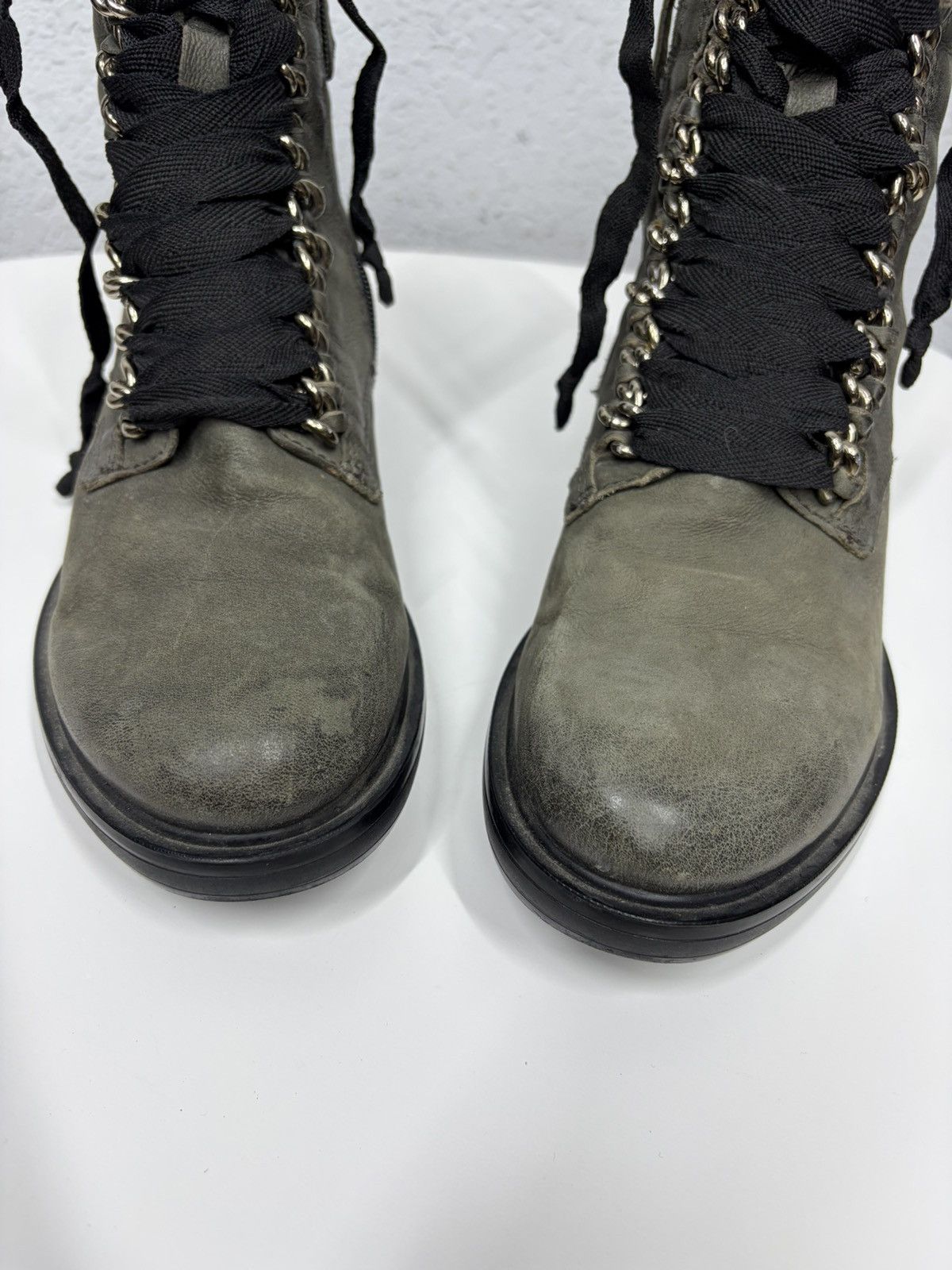 If Six Was Nine AS 98 Vibe Artisan Black Leather Side Zip Ankle Biker Boots Size US 7.5 / EU 40-41 - 9 Thumbnail
