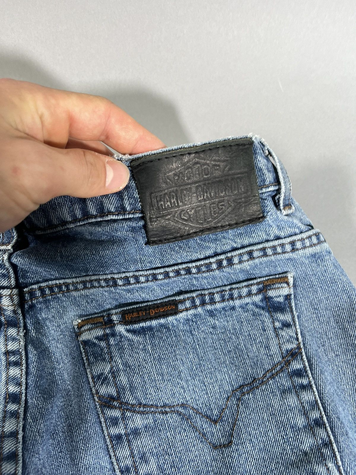 Harley Davidson Y2K Upcycled Harley Davidson Blue Jeans Size 30" / US 8 / IT 44 - 11 Thumbnail