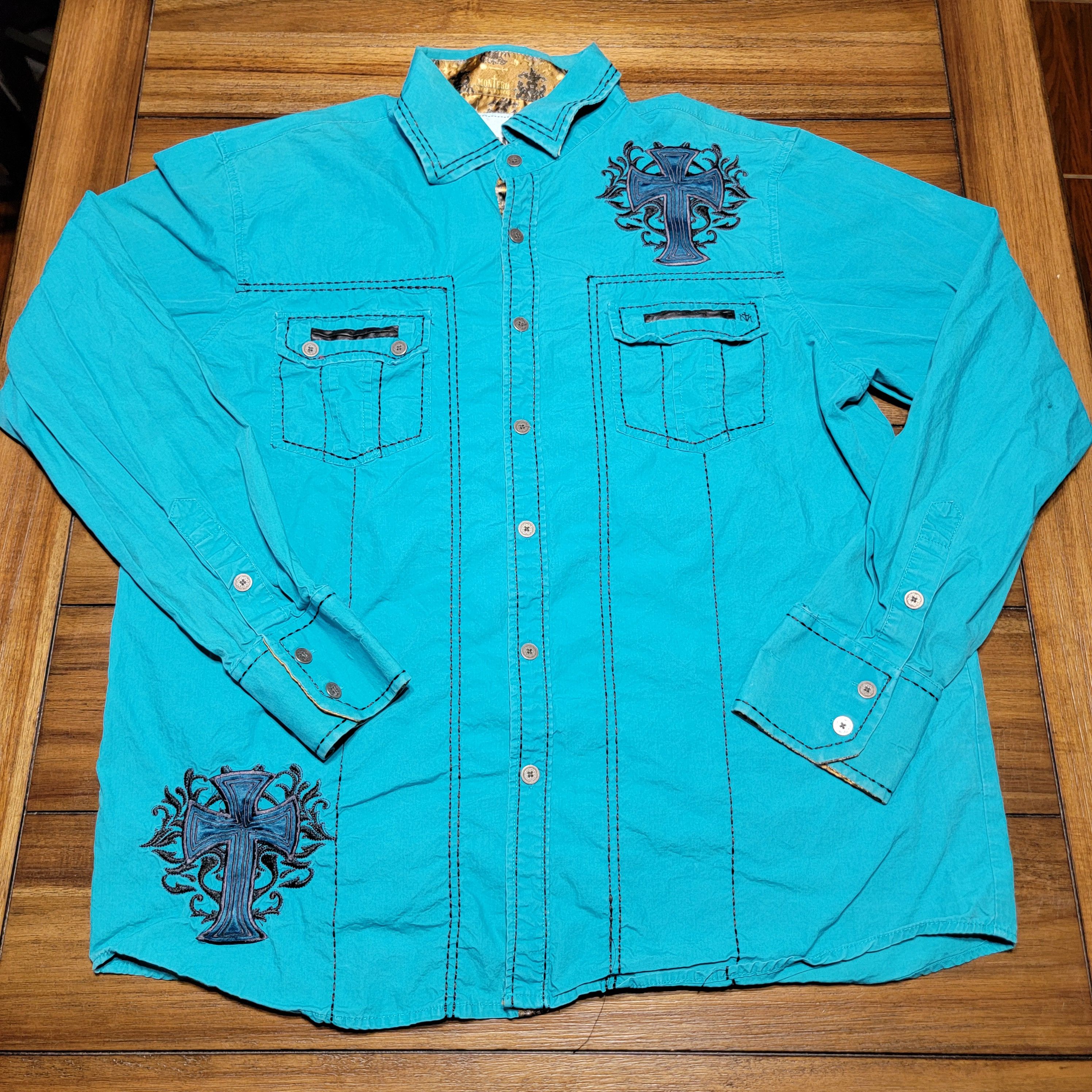 Other Montero Black Label LS Western Shirt w/ Embroidered - 2XL Size US XXL / EU 58 / 5 - 1 Thumbnail