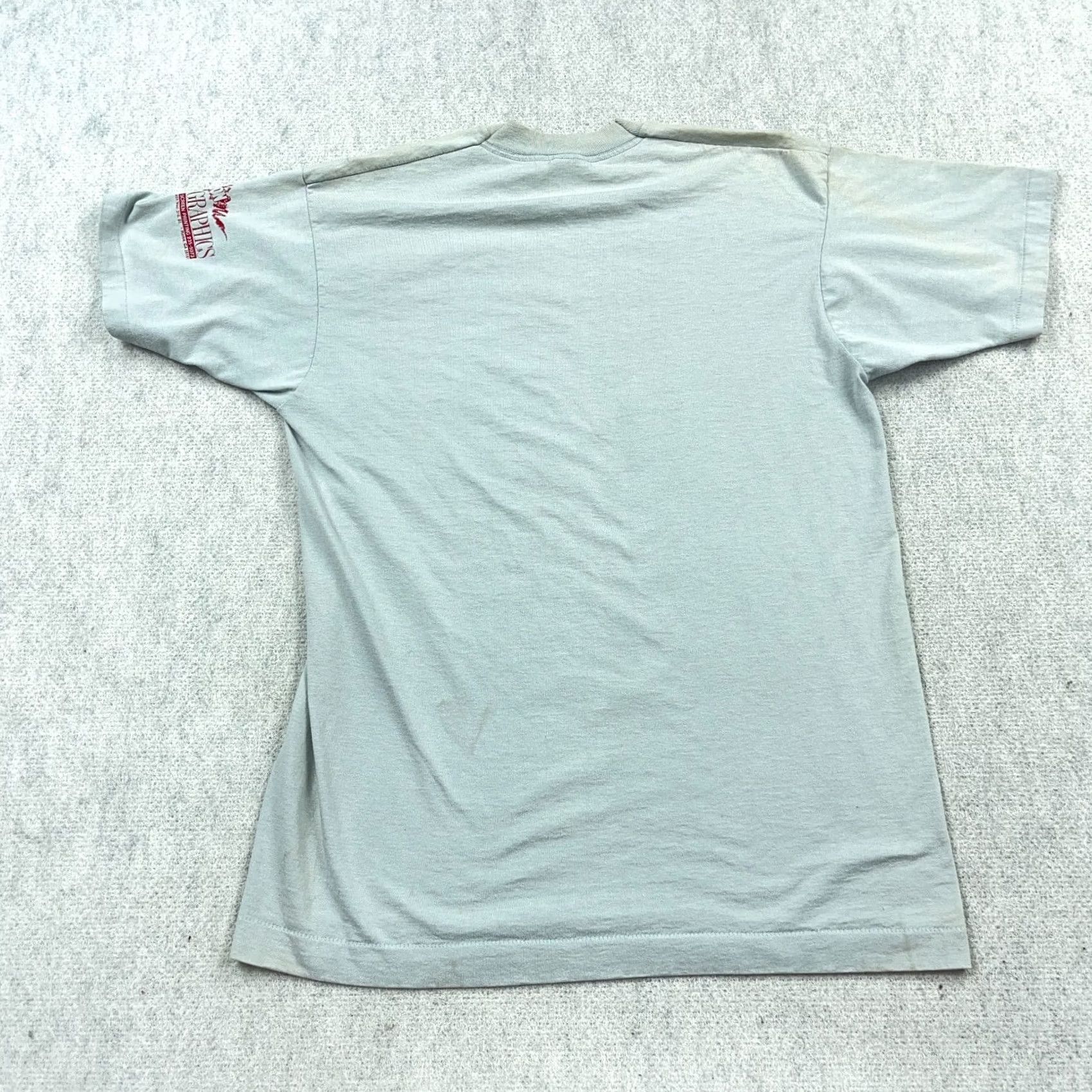 Vintage VINTAGE Screen Stars Shirt Men Large Gray Teacher Tee Single Stitch 80s 90s Worn Size US L / EU 52-54 / 3 - 2 Thumbnail