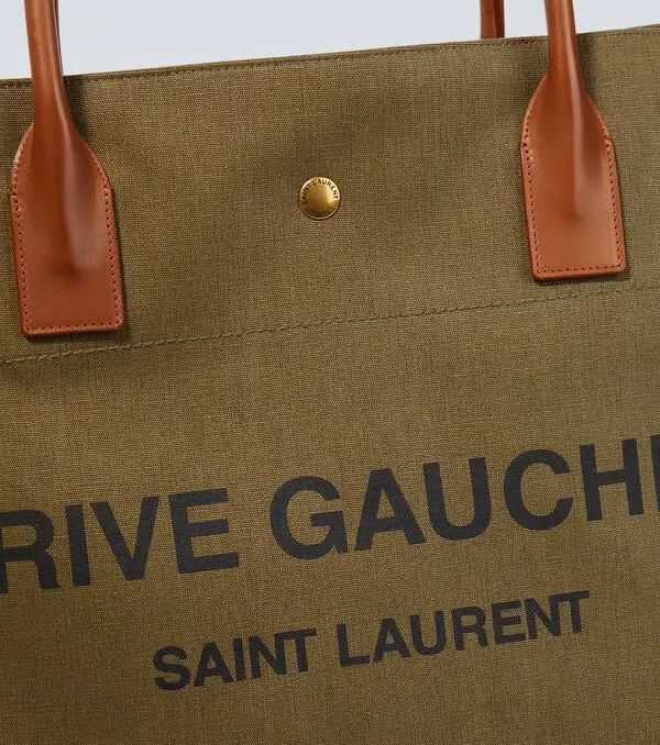 Saint Laurent Paris o1tp1o0525 Size: OS/Rive Gauche Tote Bag in Green Size ONE SIZE - 7 Thumbnail