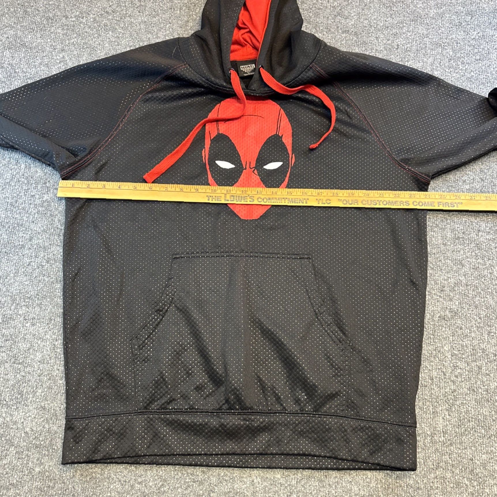 Vintage Deadpool Marvel Comics Black Red Hoodie Sweatshirt Men's L Hooded Pullover Black Red Marvel Comics Shirts Mens L Size US L / EU 52-54 / 3 - 4 Thumbnail