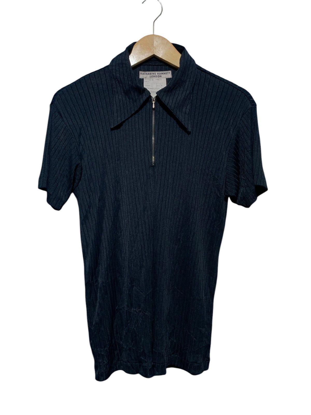 Katharine Hamnett London 2000s KHL knit zip polo shirt Made in Japan Size US M / EU 48-50 / 2 - 2 Thumbnail