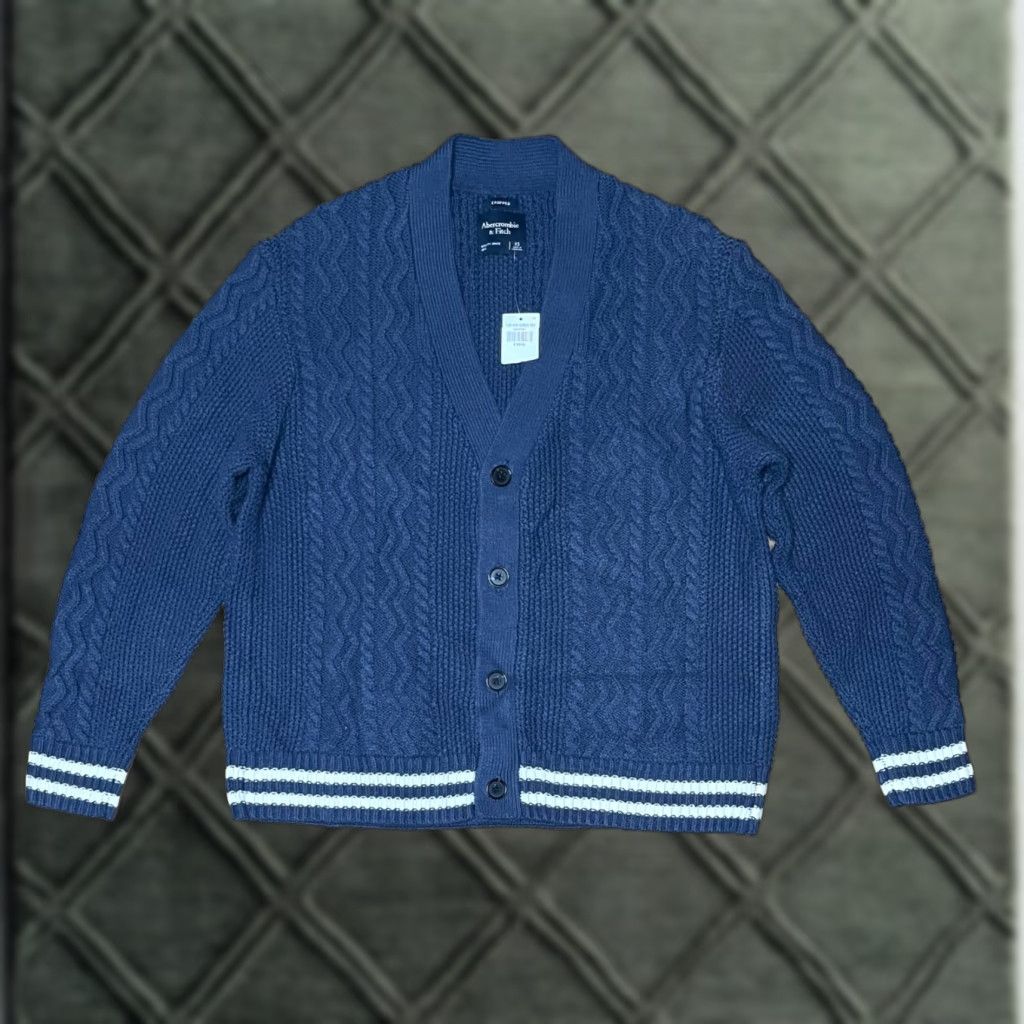 Abercrombie Fitch Men's Sweater Cardigan XS Long Sleeve Navy