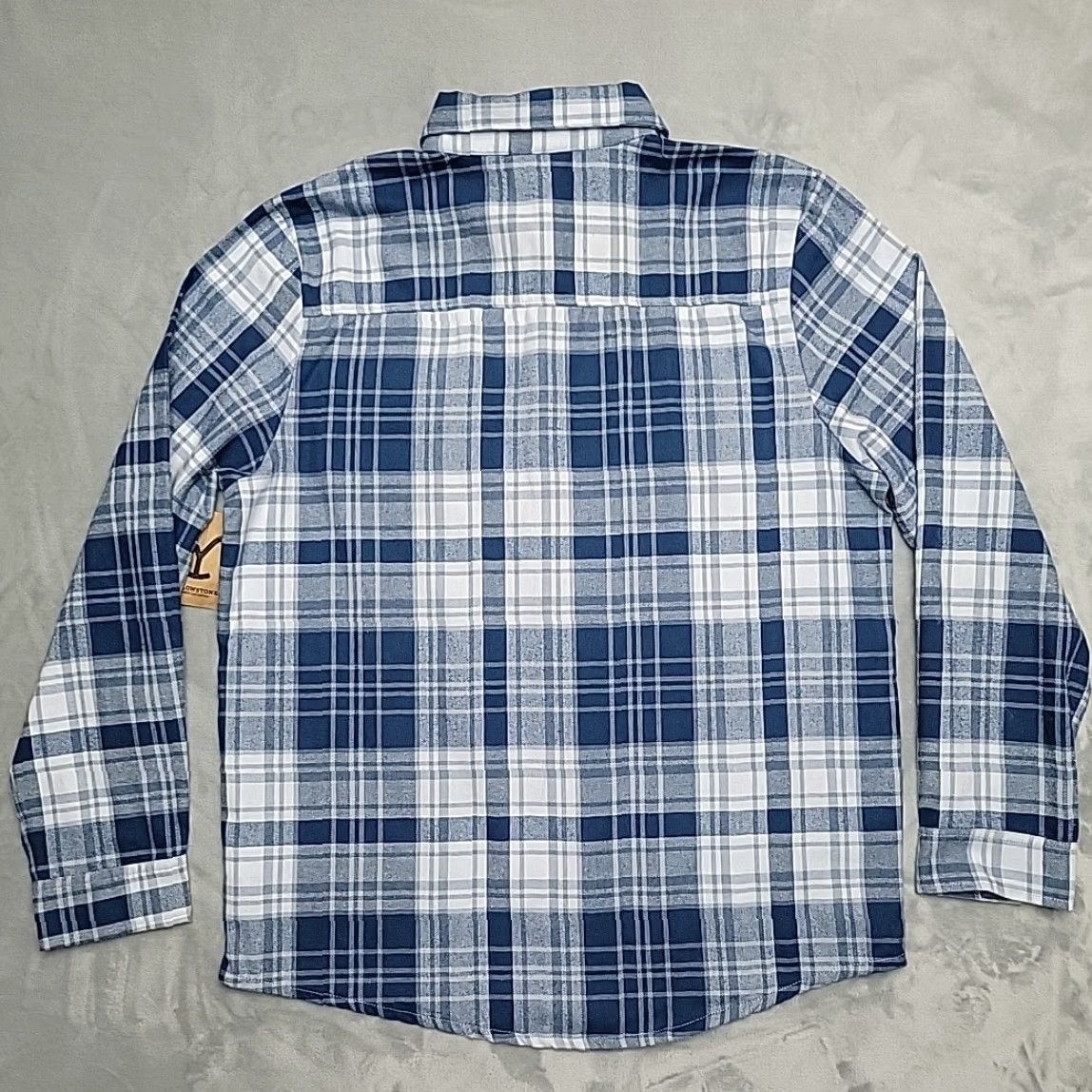 Vintage VINTAGE Yellowstone Shirt Mens L Blue Flannel Dutton Ranch Montana Outdoors Classic Embroidered Pocket Plaid Button-Up Size US L / EU 52-54 / 3 - 6 Thumbnail