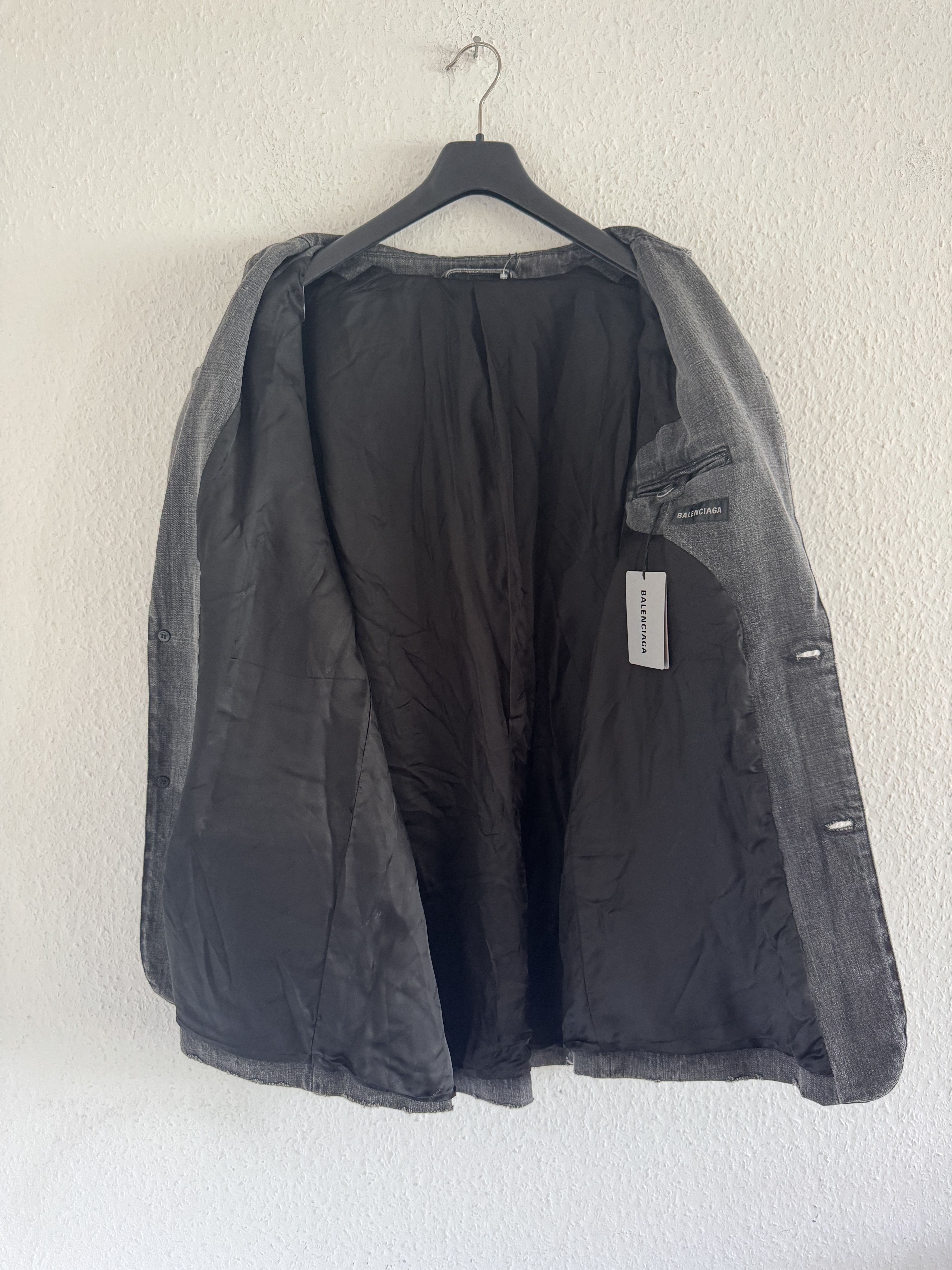 Balenciaga Washed Denim Blazer Size US L / EU 52-54 / 3 - 9 Thumbnail