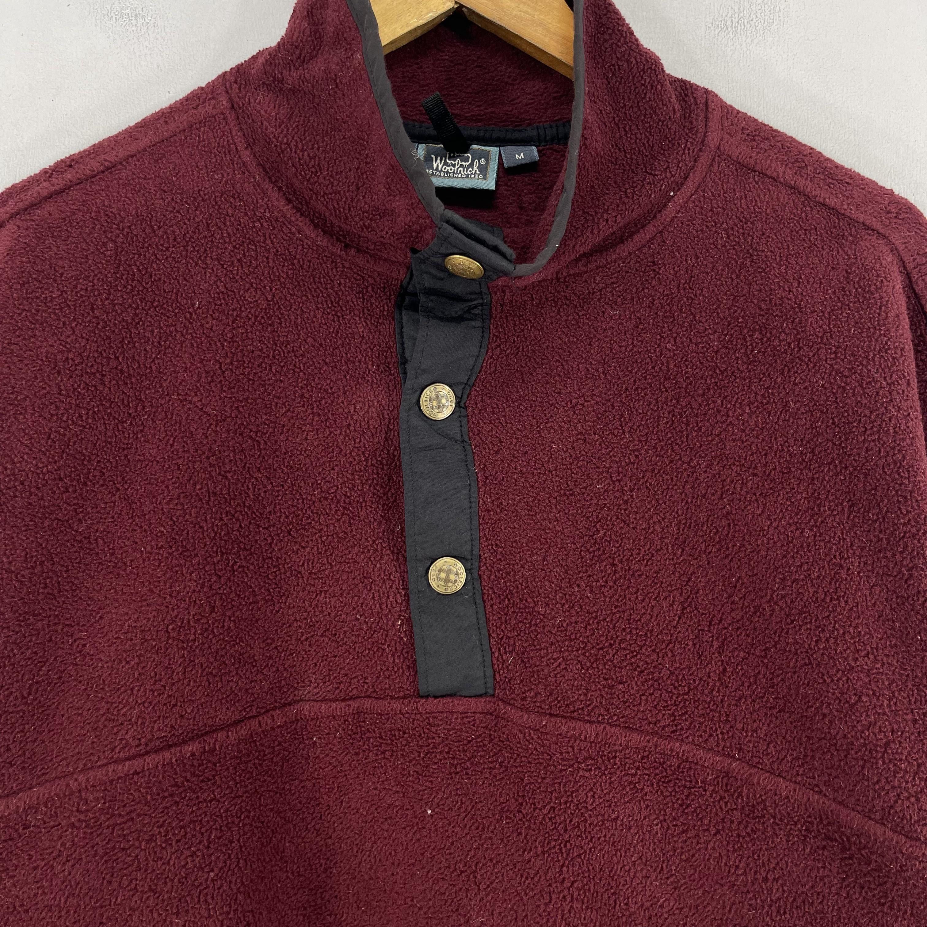 Vintage × Woolrich Woolen Mills Vintage WOOLRICH Pullover Fleece Jacket Button Up Size US M / EU 48-50 / 2 - 2 Thumbnail