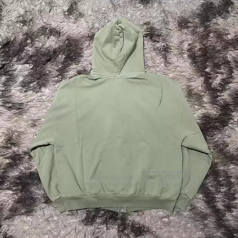 Balenciaga Balenciaga Military Green Destroyed Washed Zip-Up Hoodie J Size US M / EU 48-50 / 2 - 2 Thumbnail
