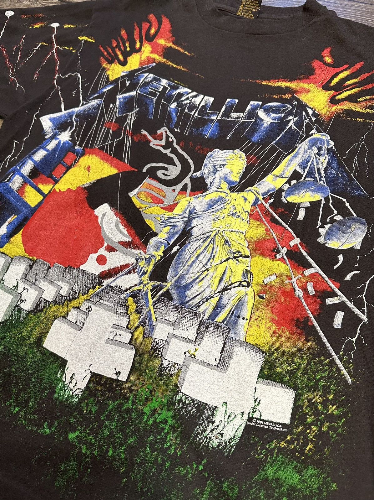 Vintage Vintage *SUPER RARE* Metallica Graphic T-Shirt Size US XL / EU 56 / 4 - 2 Thumbnail