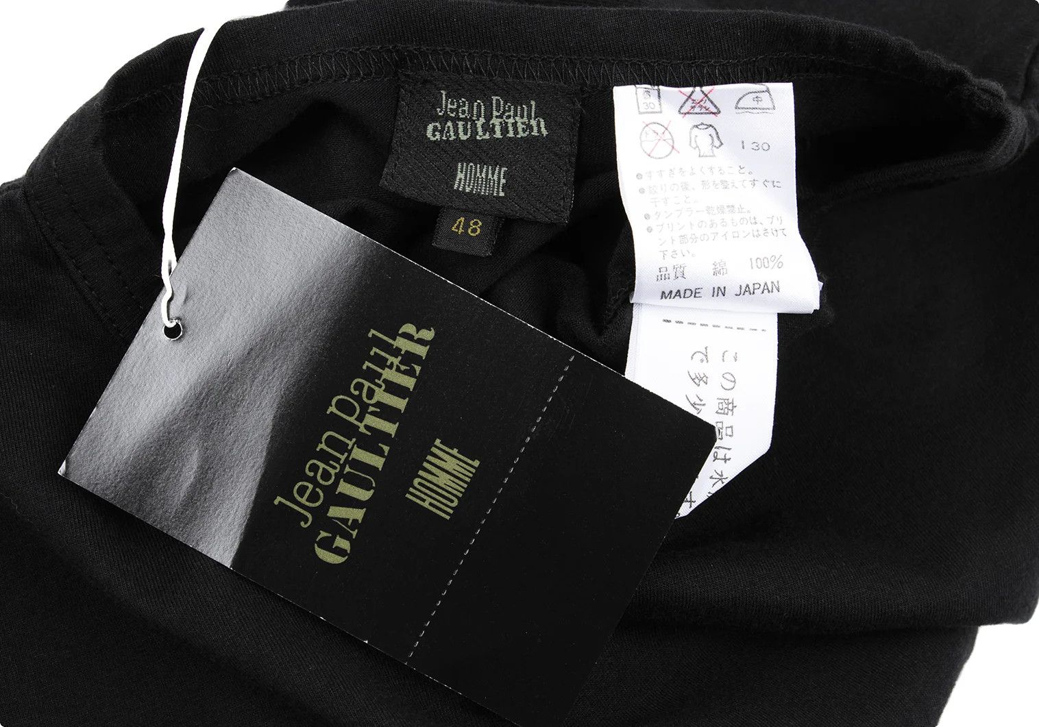 Jean Paul Gaultier Lace-Up Shoulder T-Shirt in Black, Size 48 Size US M / EU 48-50 / 2 - 13 Thumbnail