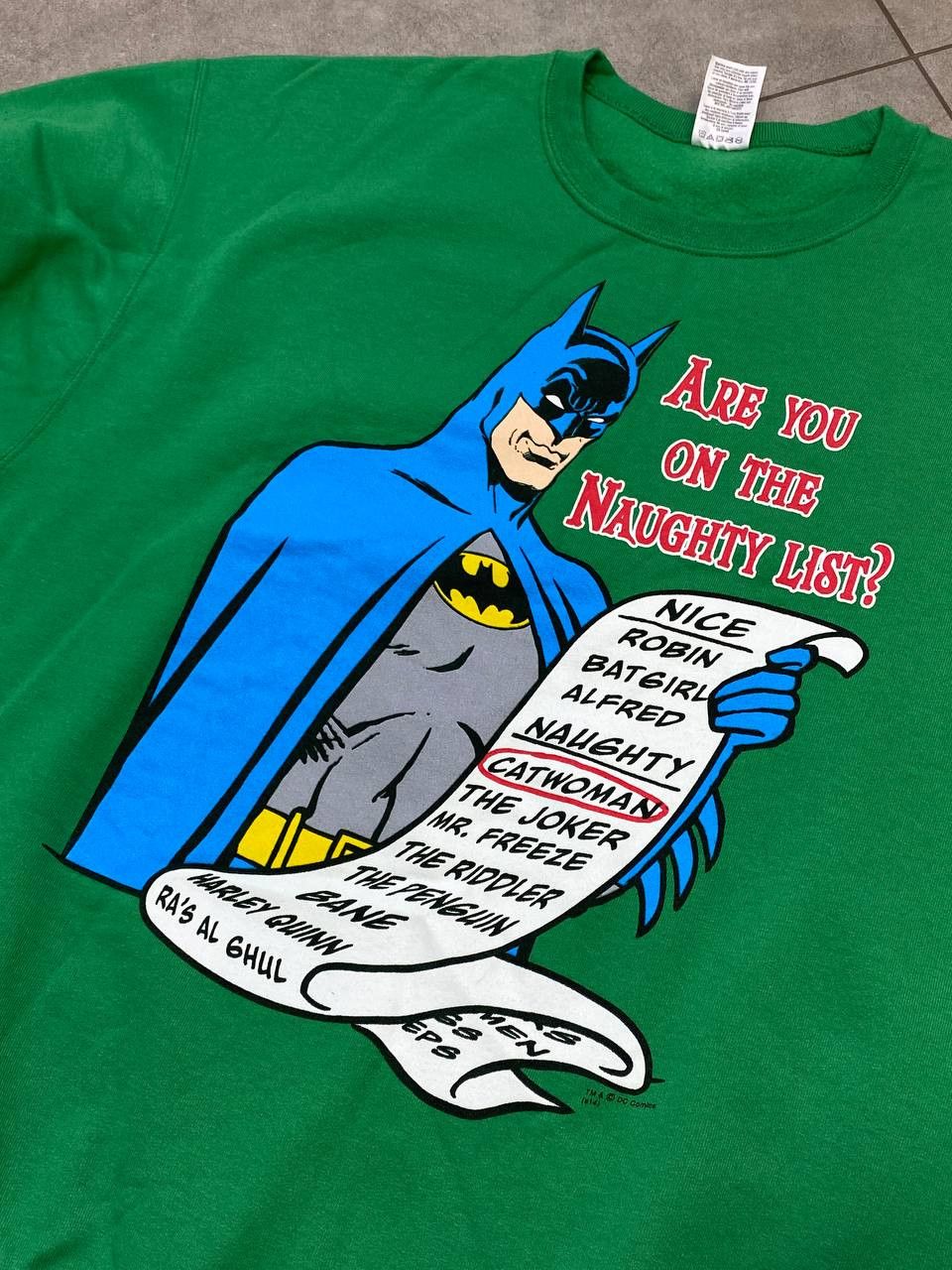 DC Comics Vintage DC Comics Batman Naughty list 2000s Promo Sweatshirt Size US XL / EU 56 / 4 - 8 Thumbnail
