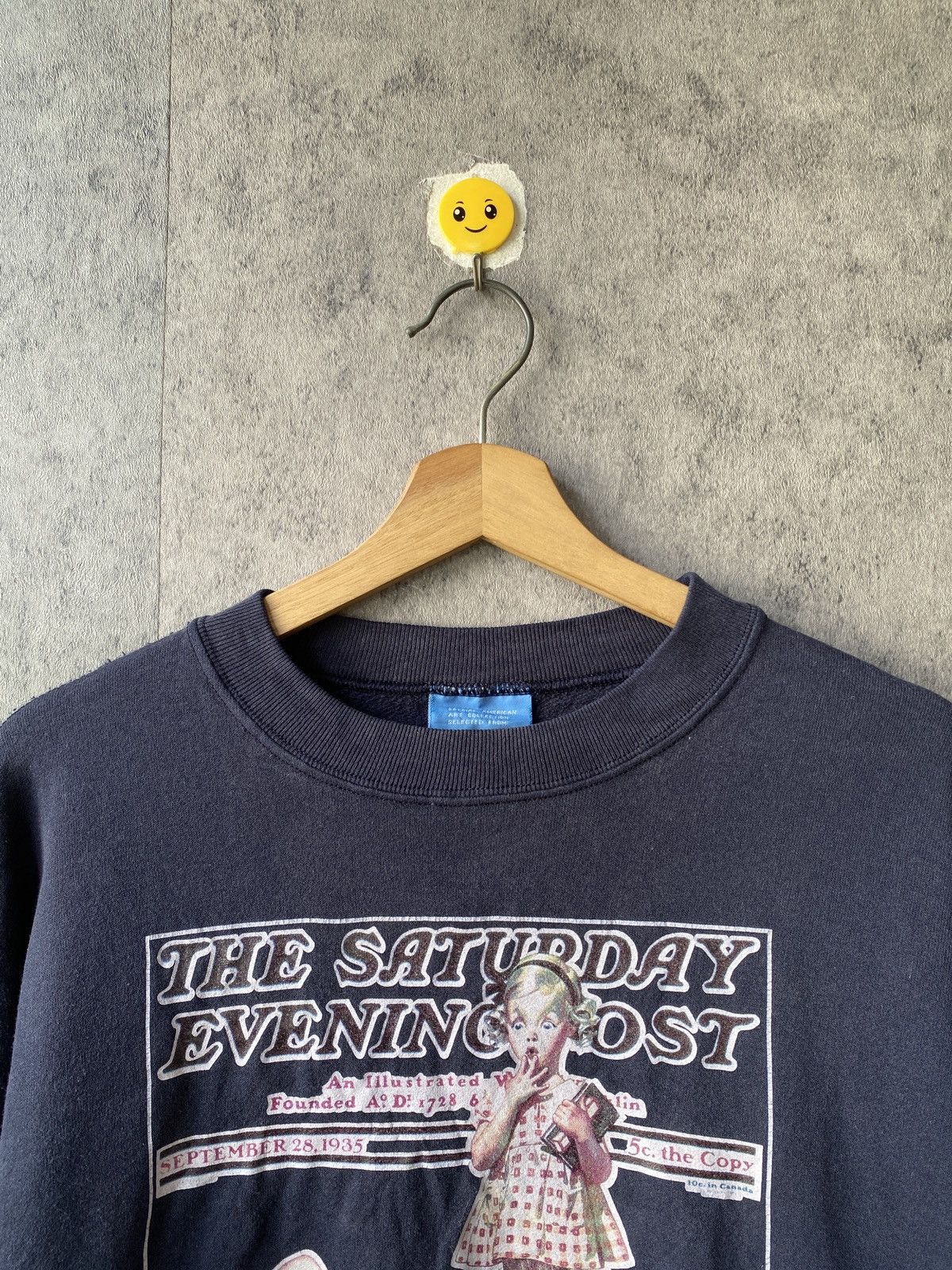 Vintage Vintage 90’s The Saturday Evening Post Blue Faded Sweatshirt Size US L / EU 52-54 / 3 - 5 Thumbnail