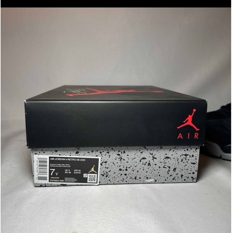 Jordan Brand × Nike Size 7 - Air Jordan 4 Retro SE GS Black Canvas Men's Shoes Size US 7 / EU 40 - 8 Thumbnail