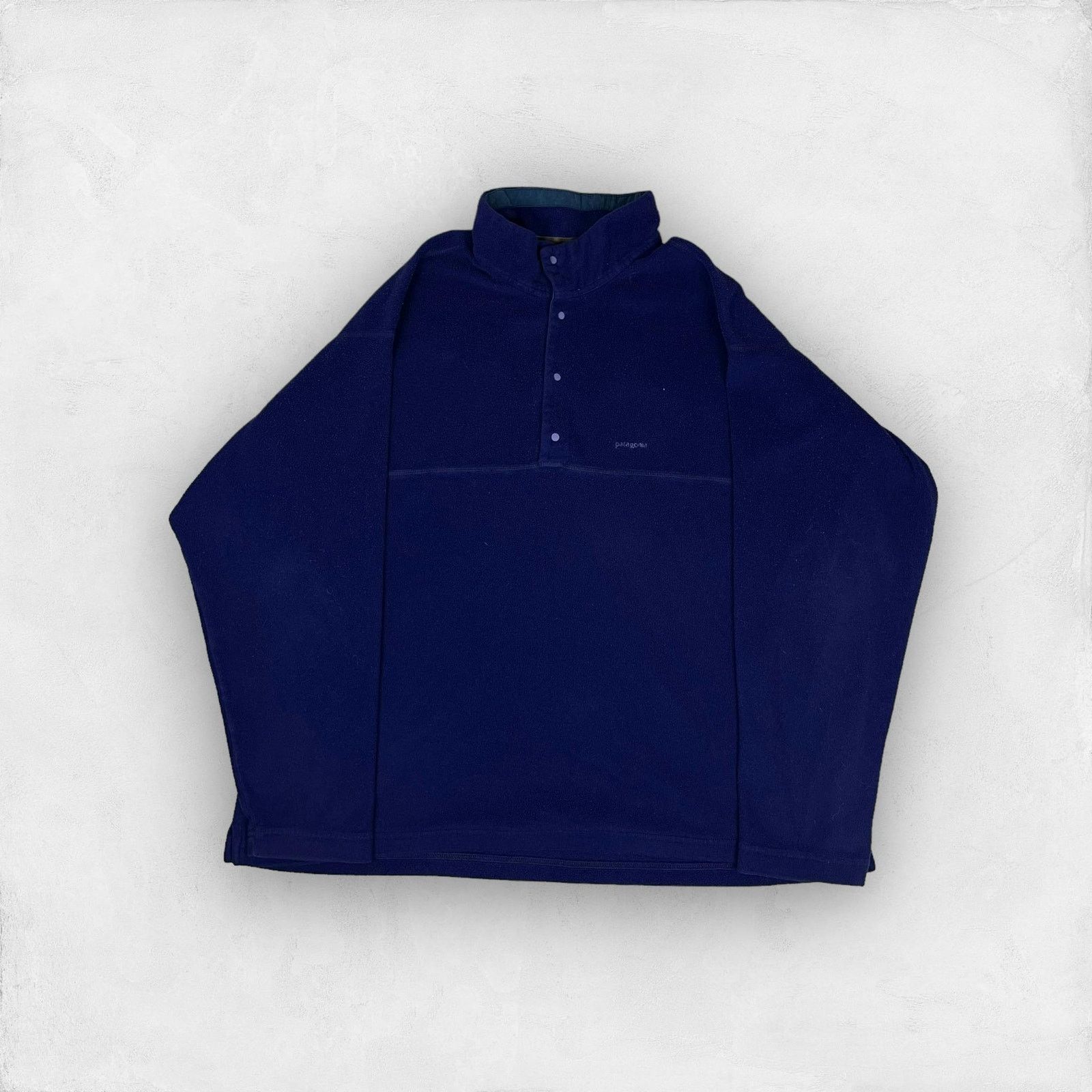 Patagonia Men Blue Fleece Lined Long Sleeve Snap T Jacket