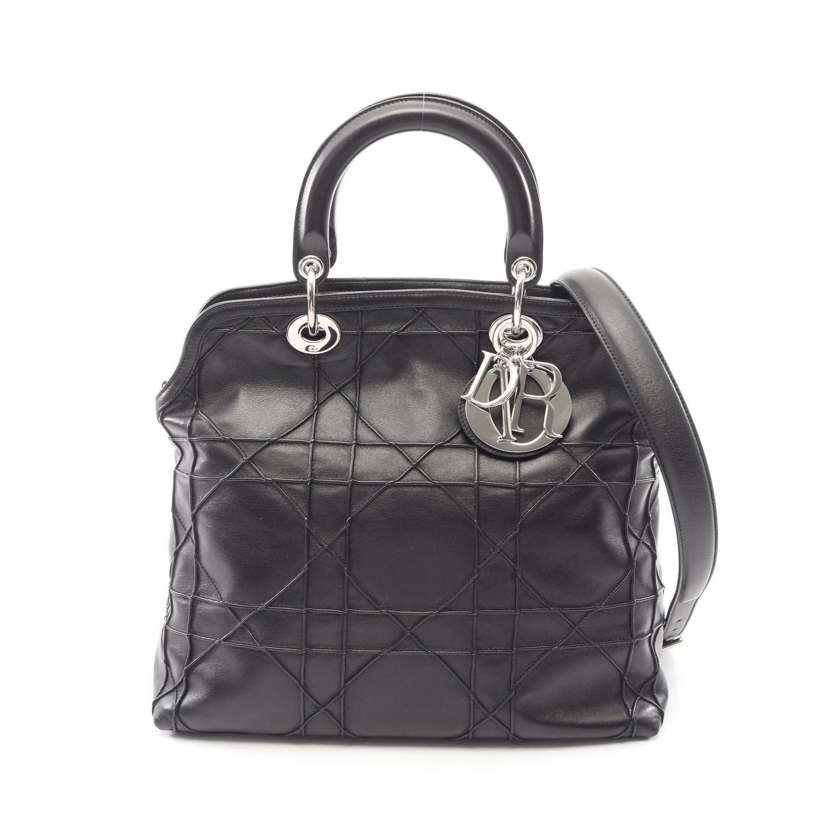 Dior Dior Dior Granville Cannage 2way Leather Handbag Leather Handbag DUTY FREE for USA Size ONE SIZE - 1 Thumbnail