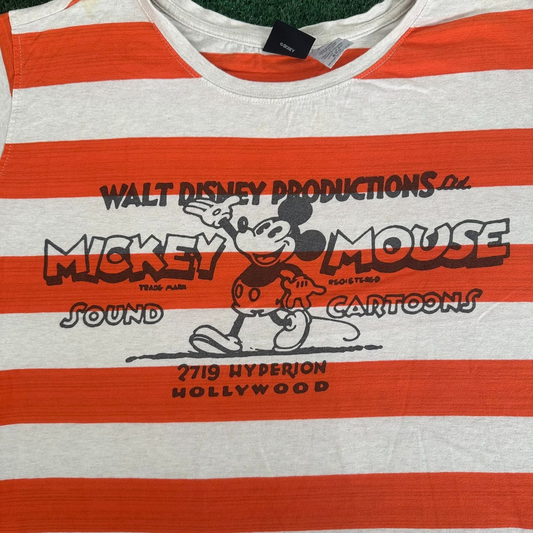 Disney Mickey Mouse Retro Striped T-Shirt Disney 100 Boxy Tee Size US L / EU 52-54 / 3 - 3 Thumbnail