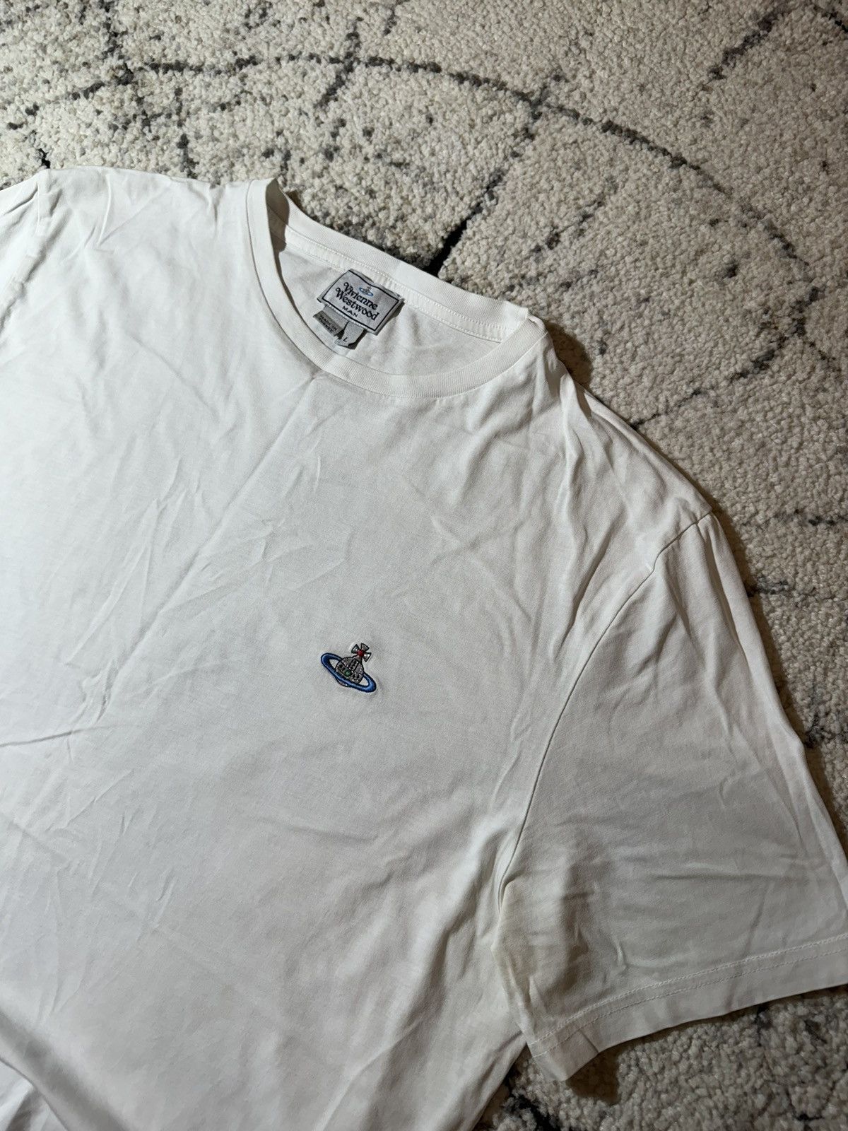 Vivienne Westwood Vivienne Westwood Orbital Embroidered White Men’s T Shirt Size US L / EU 52-54 / 3 - 4 Thumbnail