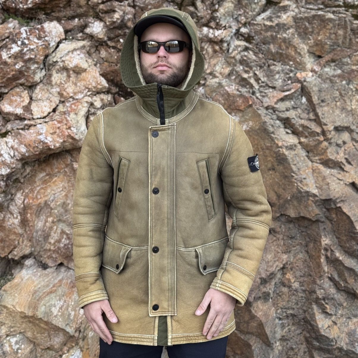 Massimo Osti Stone Island Garmented Mustangs leather sheepskin jacket Size US L / EU 52-54 / 3 - 3 Thumbnail