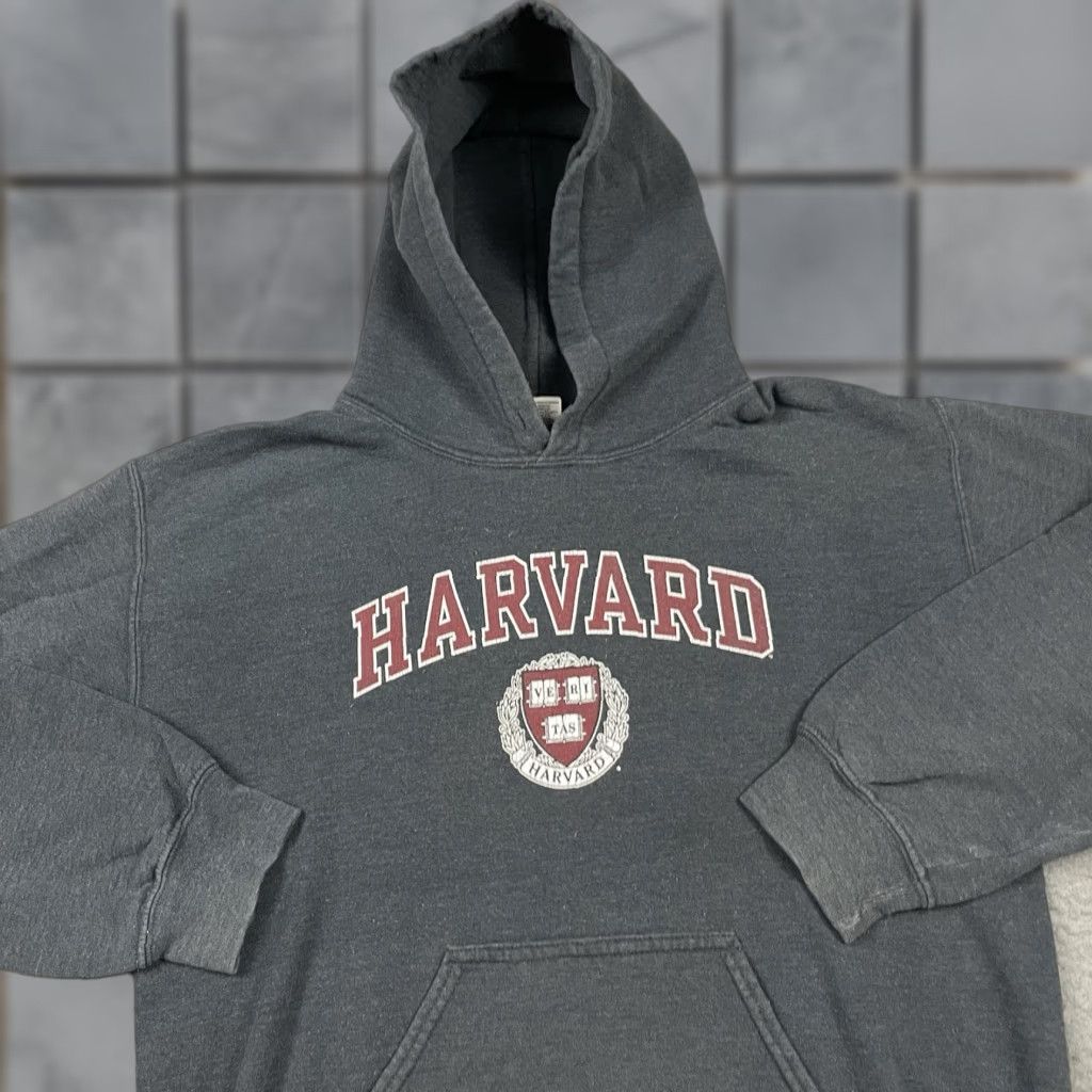 Logo 7 VINTAGE Harvard University Hoodie Adult S Gray Logo Pullover 90s College University Mens Sweatshirt Graphic Print Hooded Pockets Spring/Fall Inspired Size US S / EU 44-46 / 1 - 1 Thumbnail