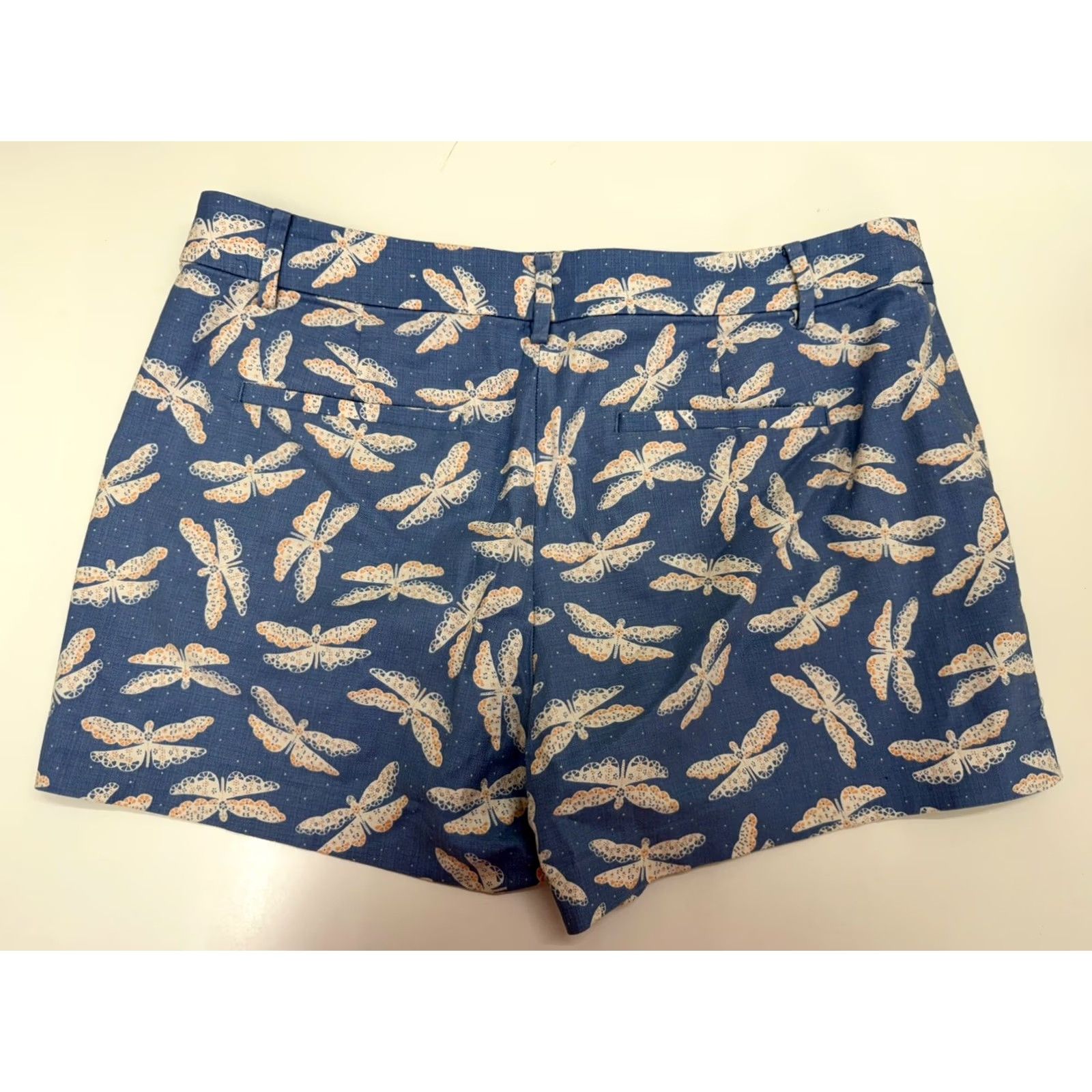 Ann Taylor Ann Taylor Loft Womens Shorts Size 12 Blue Dragonfly Chino Linen Size 34" / US 12 / IT 48 - 7 Thumbnail