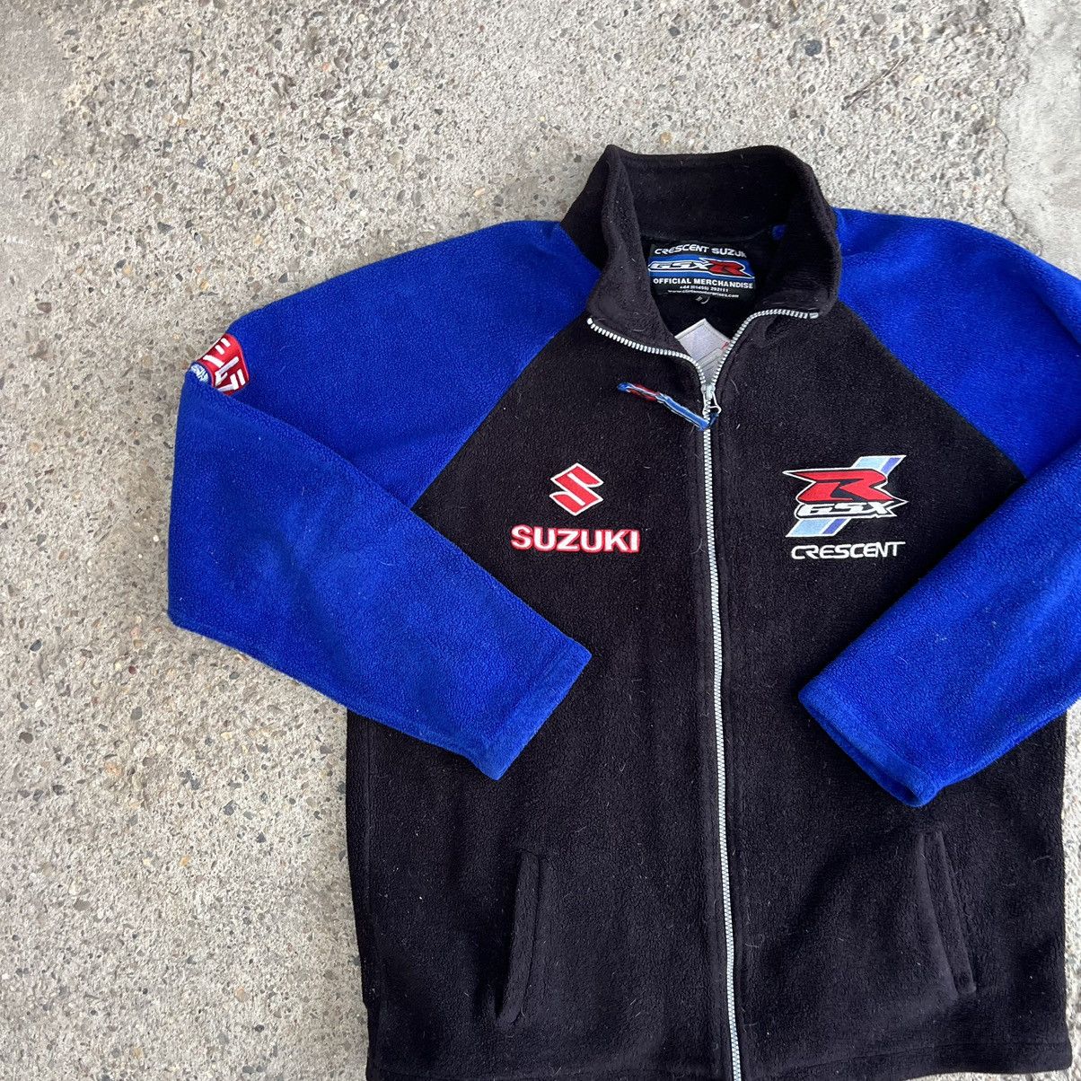 Vintage SUZUKI 90s VINTAGE 🦍 RACING MOTO ZIP FLEECE SWEATSHIRT Y2K Size US L / EU 52-54 / 3 - 4 Thumbnail