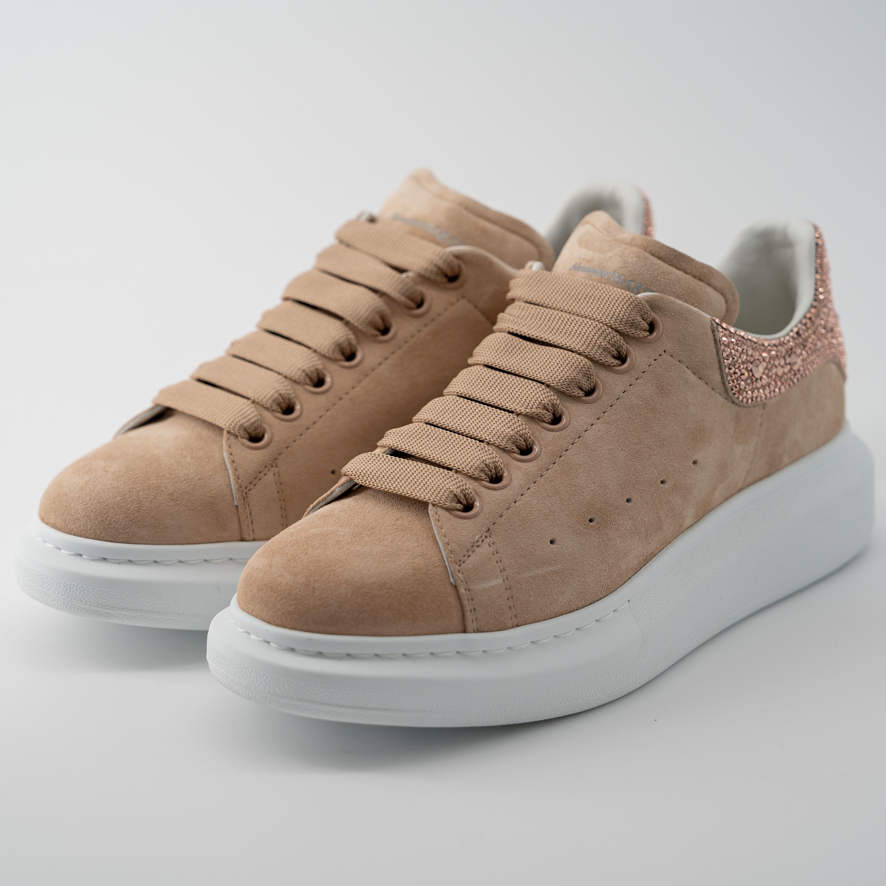 11 - Alexander McQueen Oversized Sneakers Rose Gold Crystals
